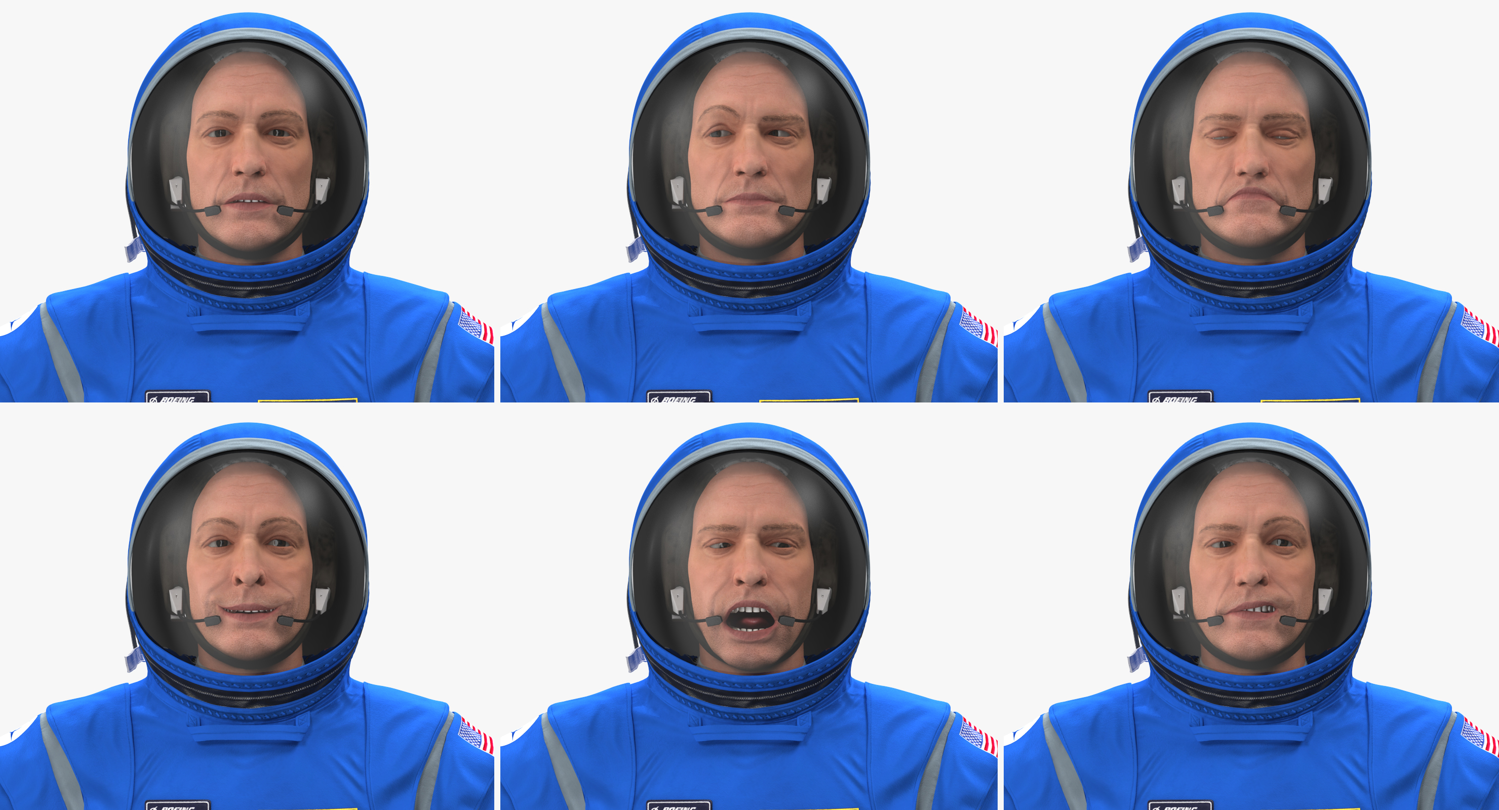 3D Astronaut Wearing Boeing Spacesuit Rigged
