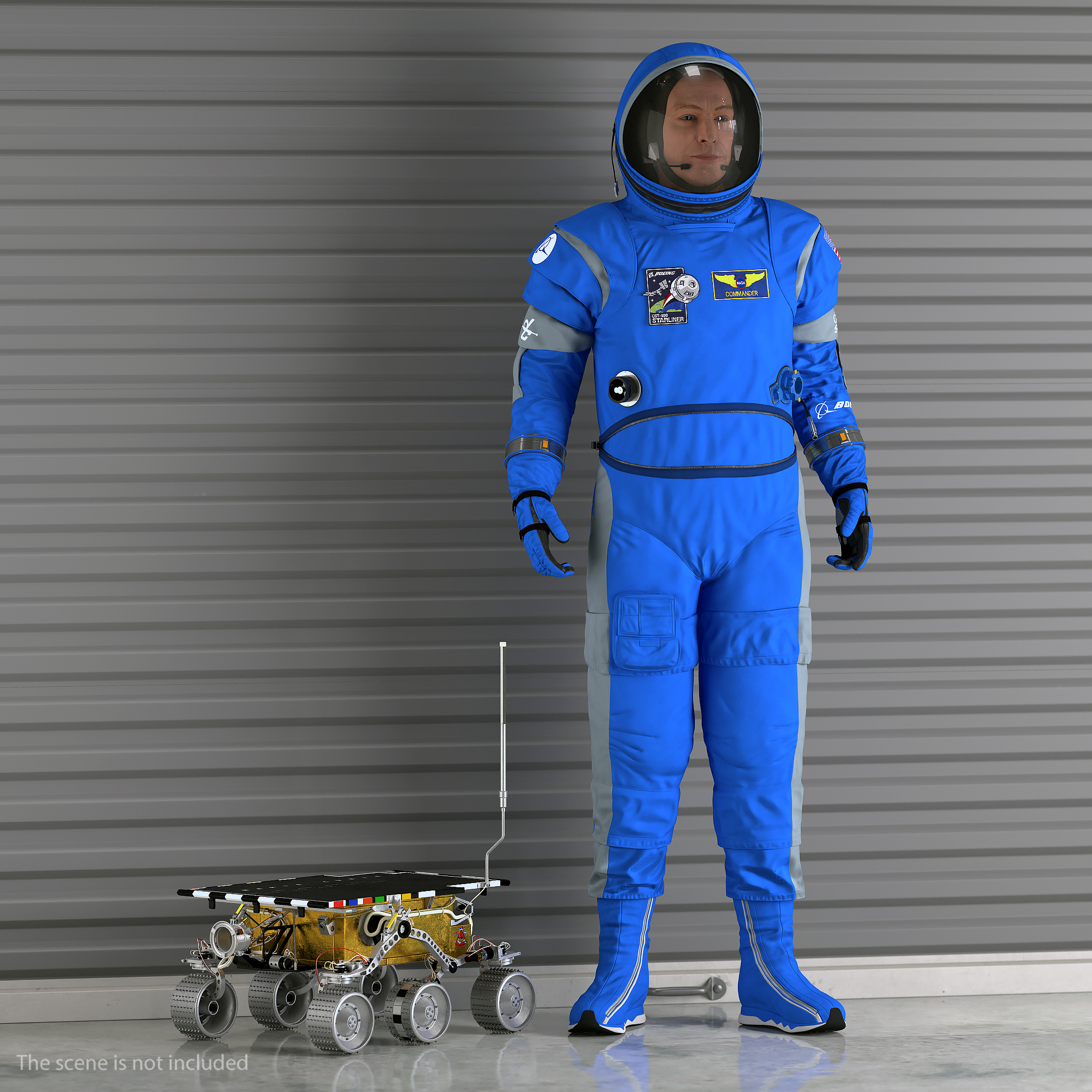 3D Astronaut Wearing Boeing Spacesuit Rigged