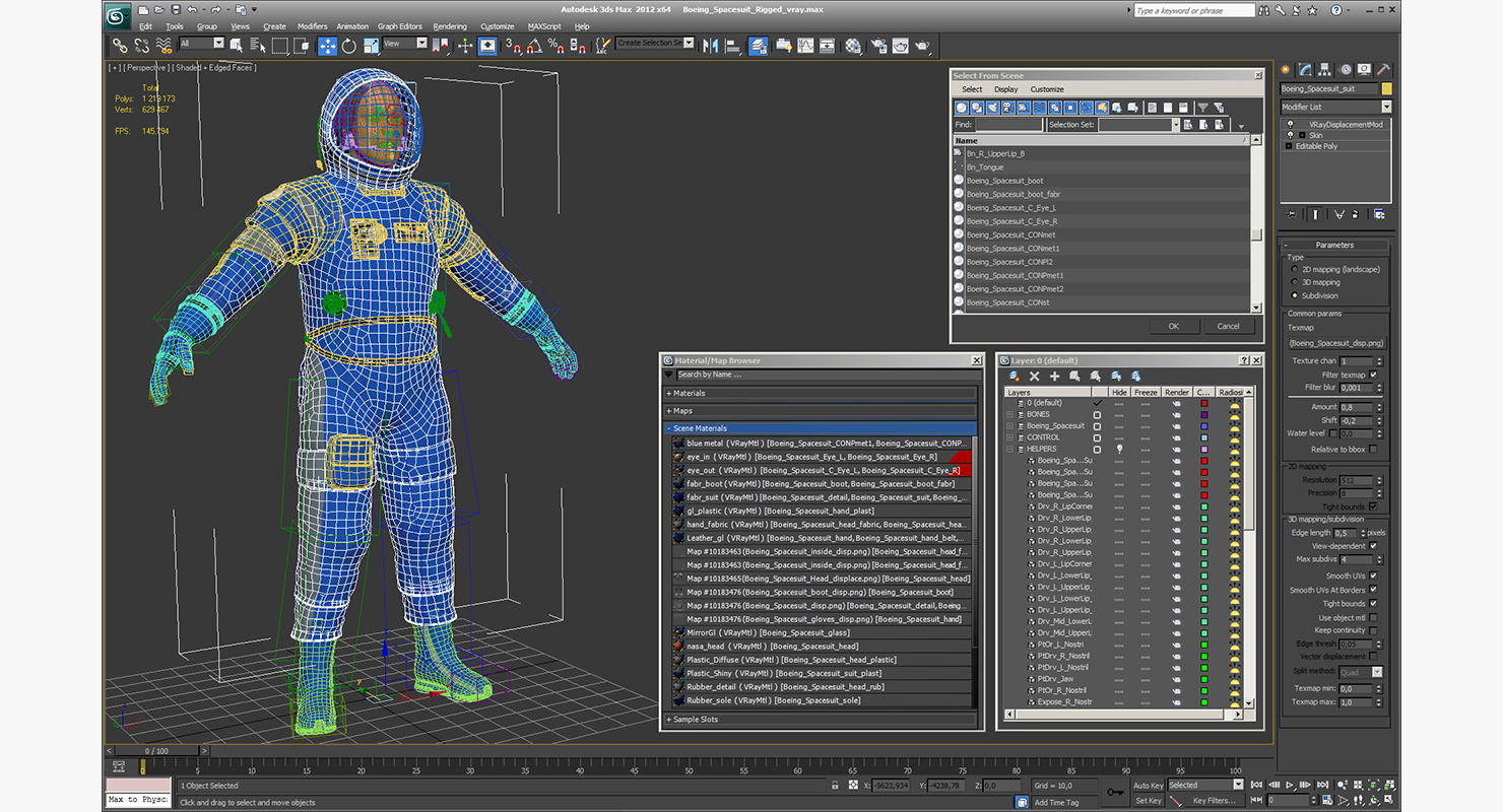 3D Astronaut Wearing Boeing Spacesuit Rigged