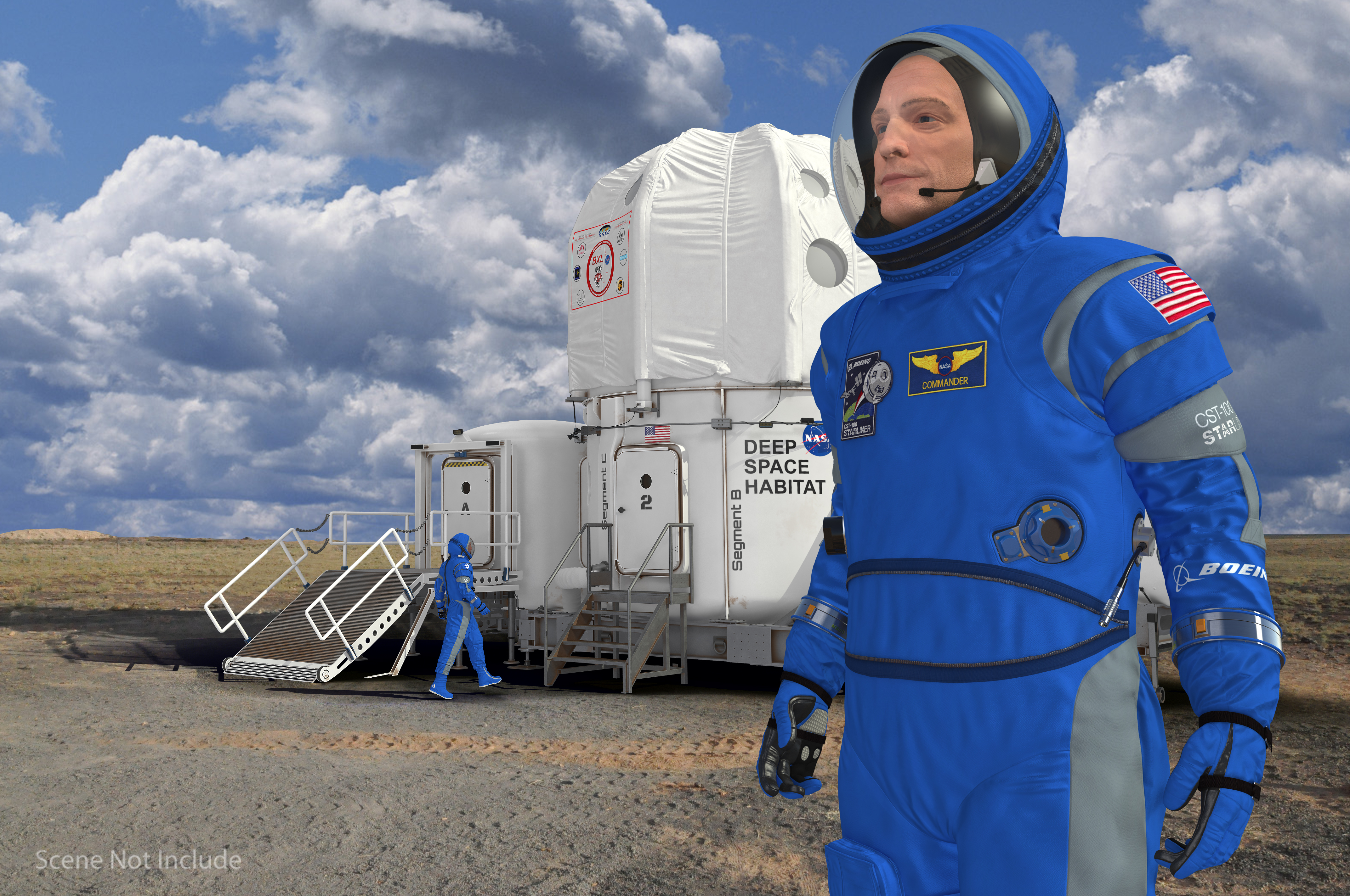3D Astronaut Wearing Boeing Spacesuit Rigged