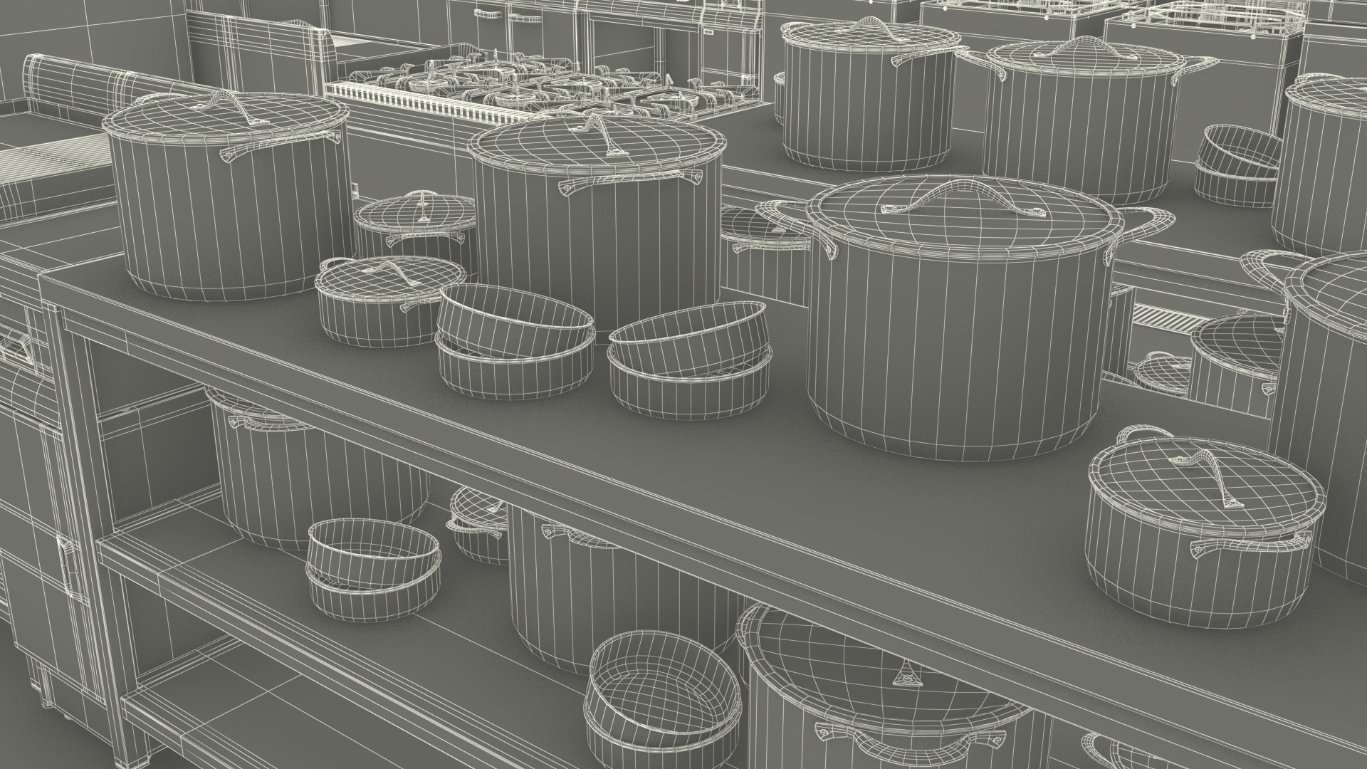 Large Restaurant Kitchen 3D model