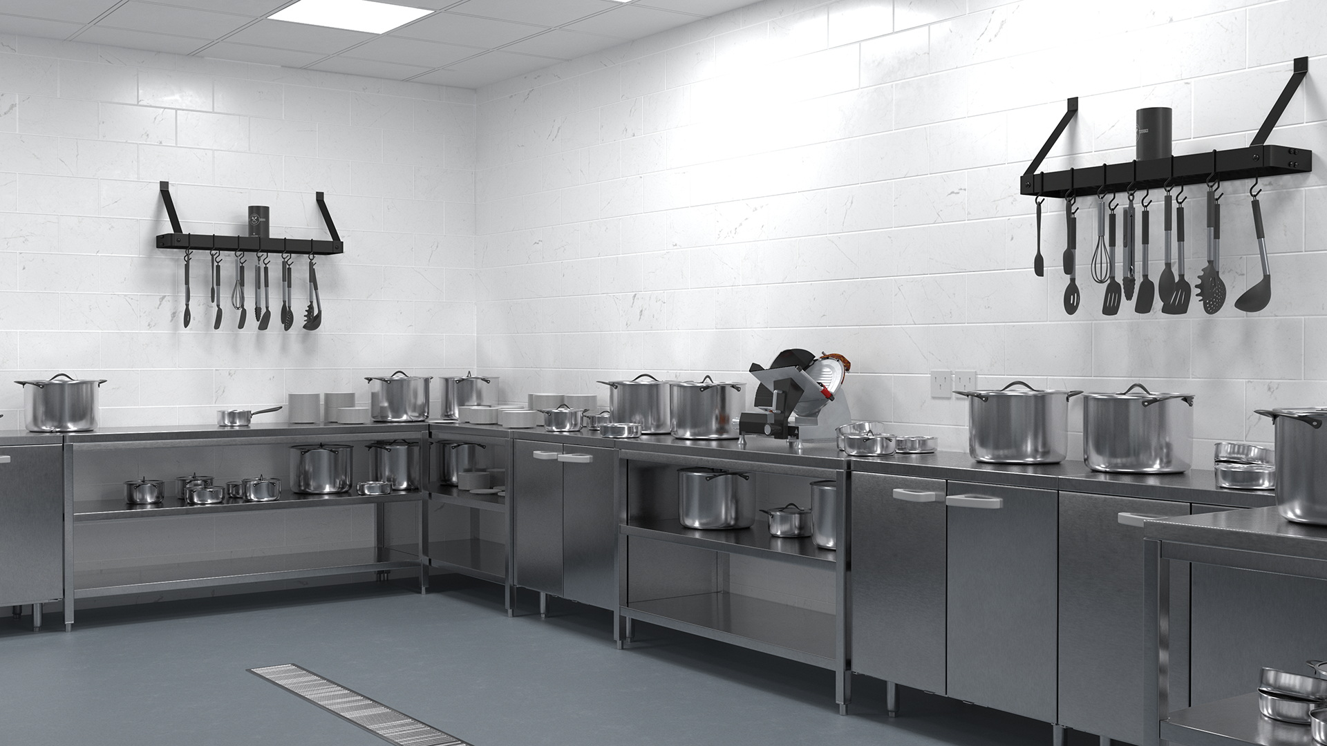Large Restaurant Kitchen 3D model