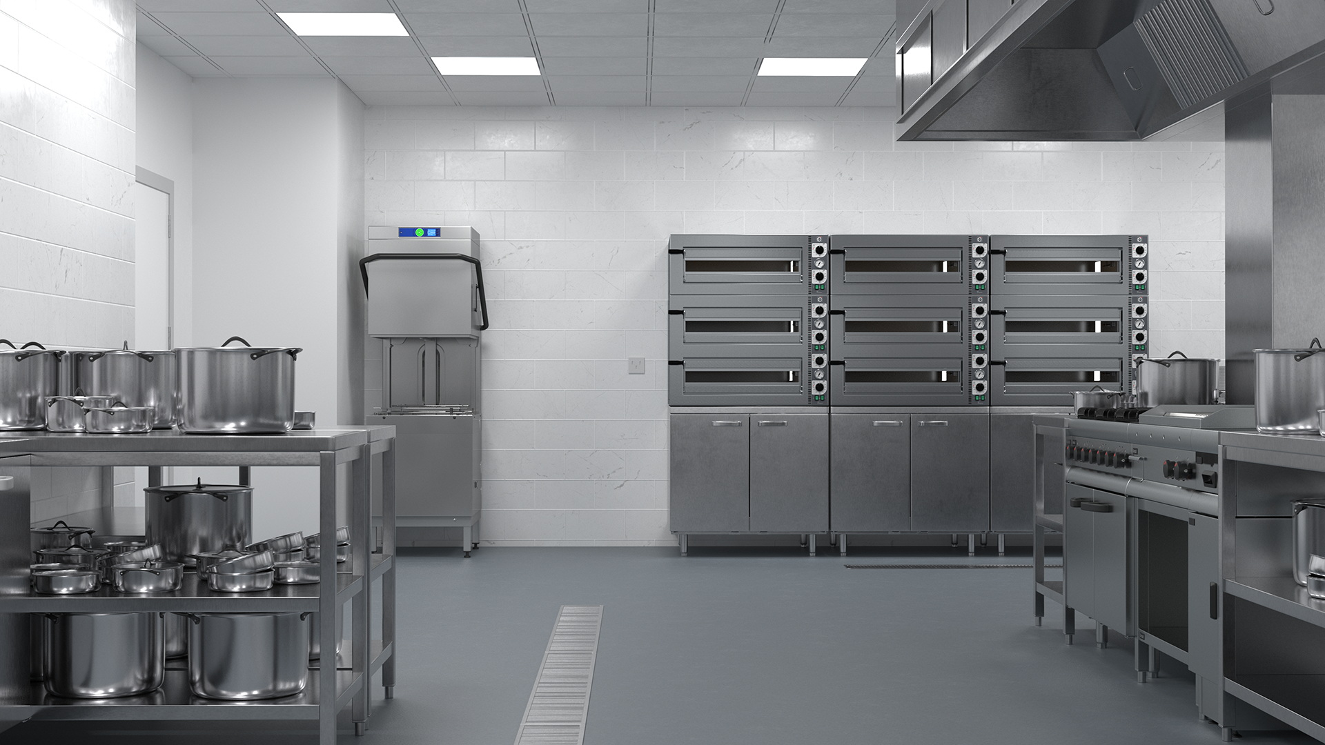 Large Restaurant Kitchen 3D model