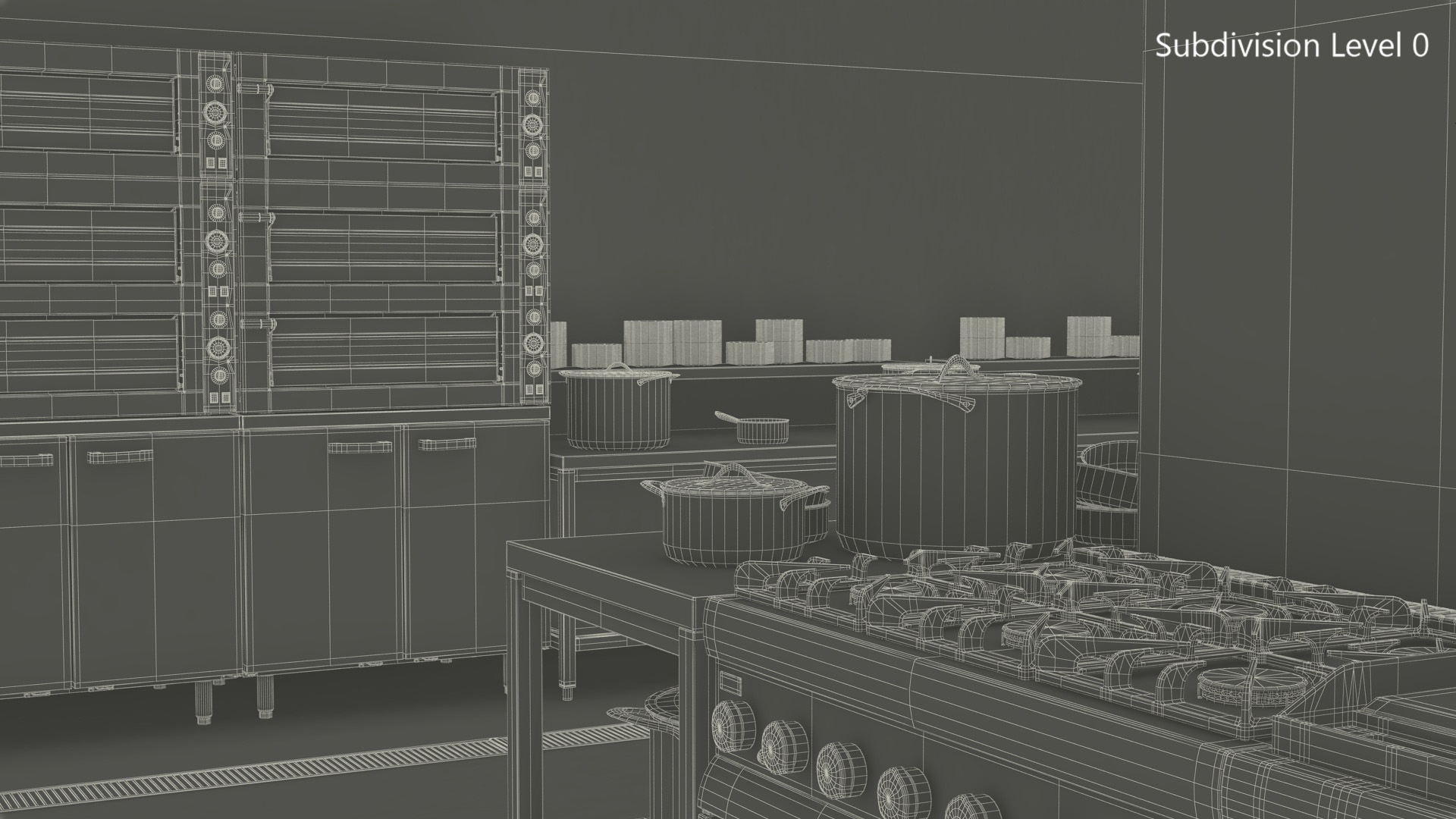 Large Restaurant Kitchen 3D model