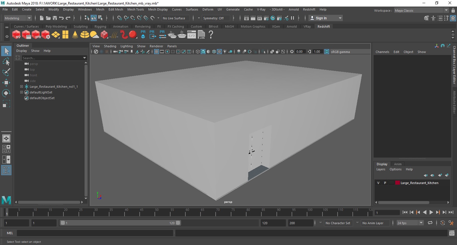 Large Restaurant Kitchen 3D model