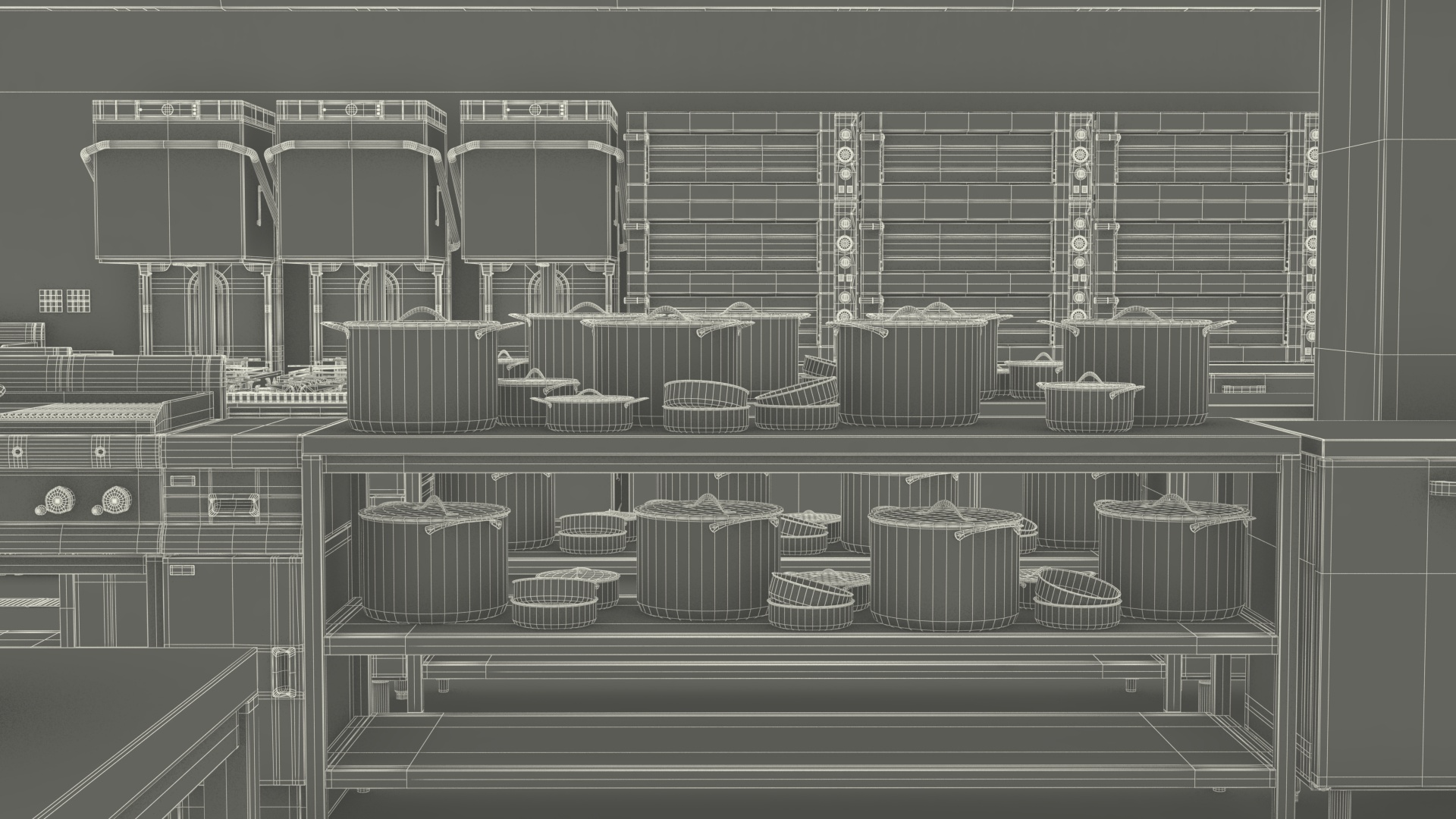 Large Restaurant Kitchen 3D model