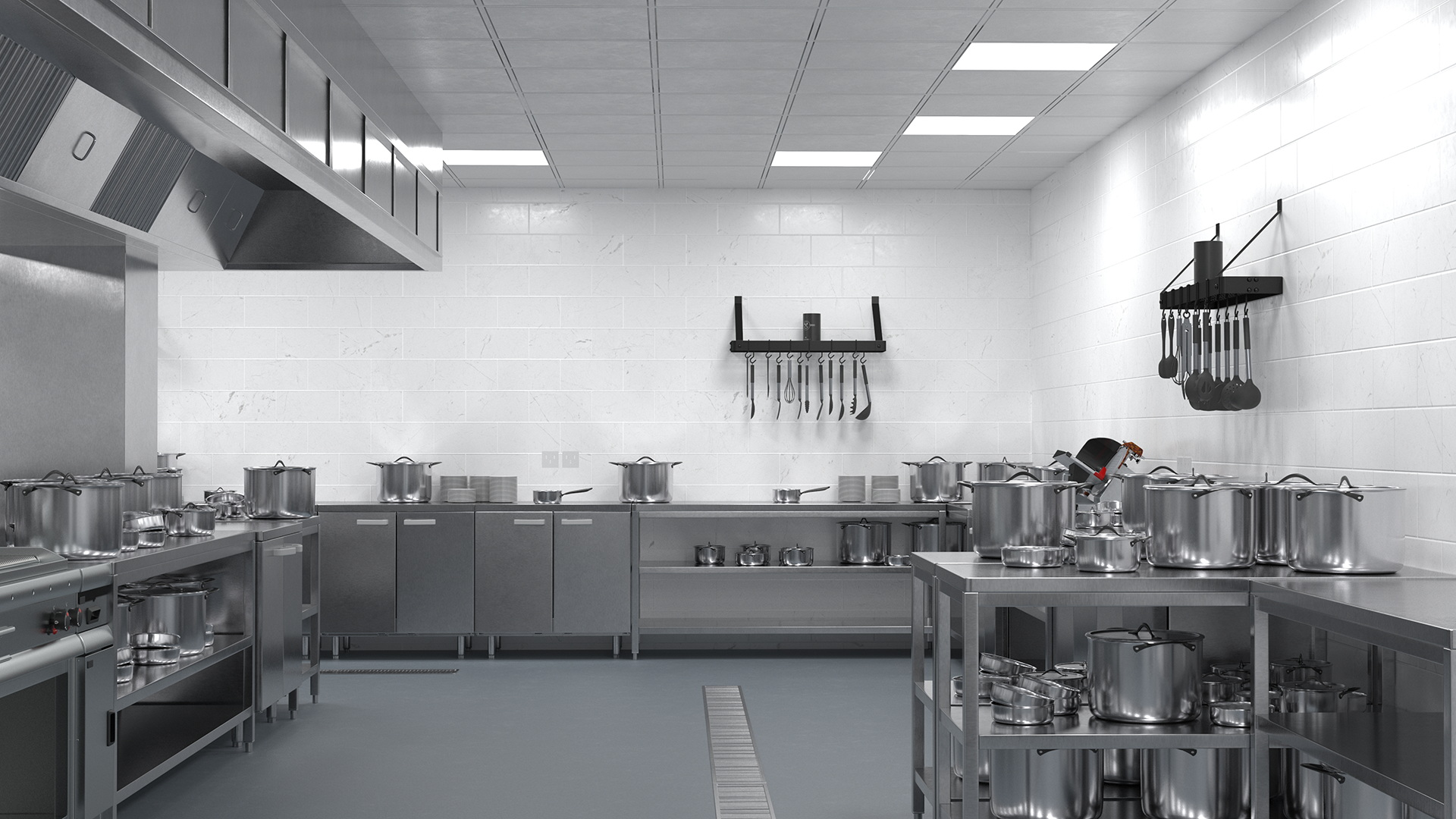 Large Restaurant Kitchen 3D model