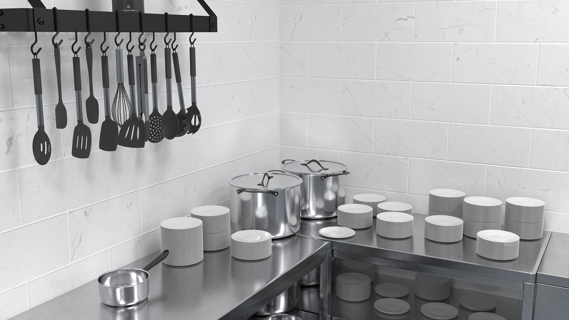 Large Restaurant Kitchen 3D model