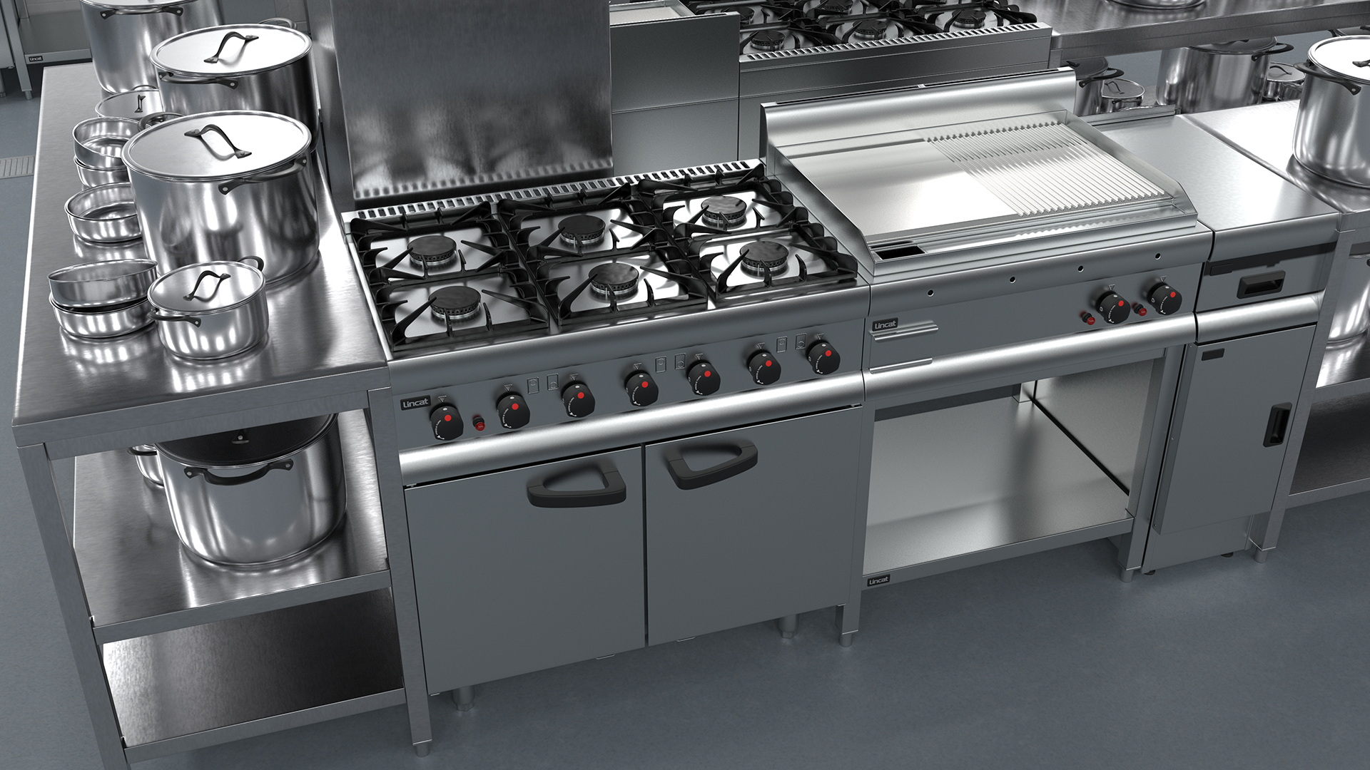 Large Restaurant Kitchen 3D model