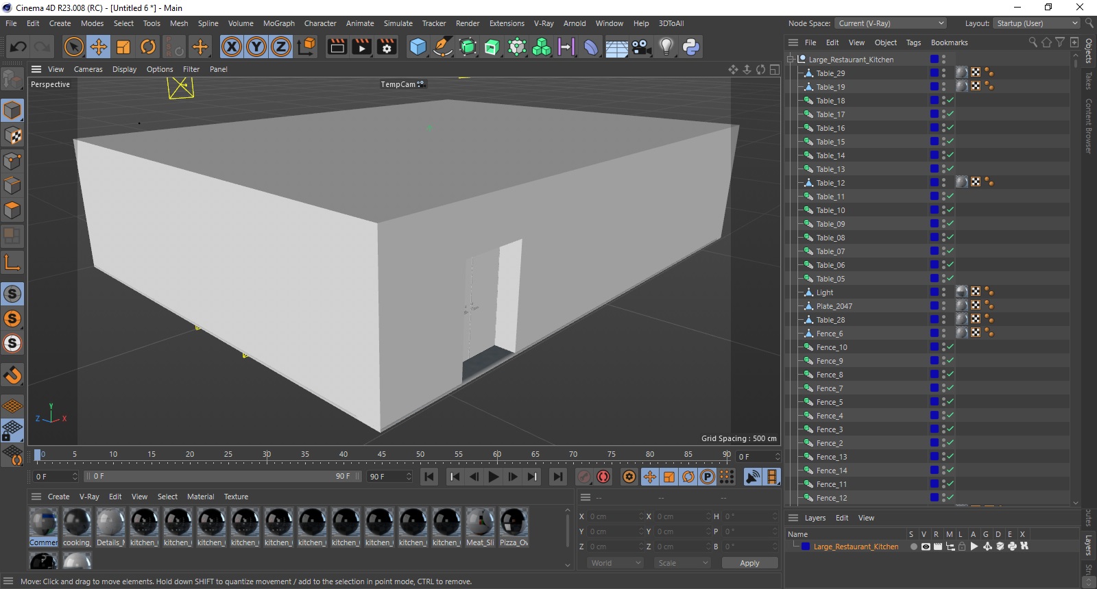 Large Restaurant Kitchen 3D model