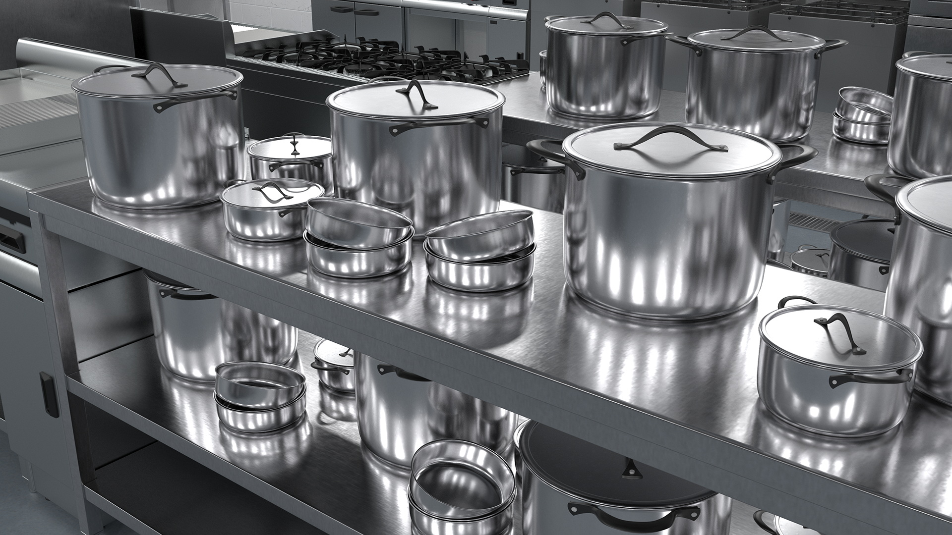 Large Restaurant Kitchen 3D model