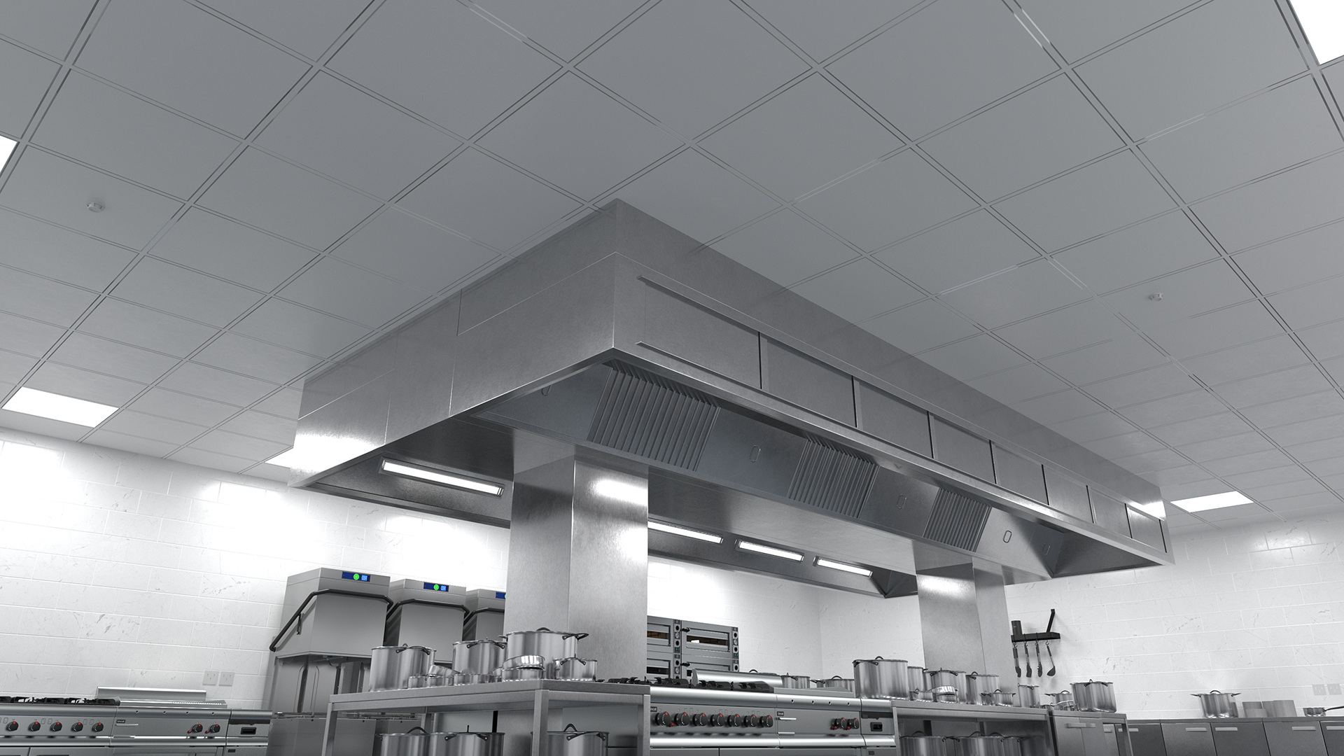 Large Restaurant Kitchen 3D model