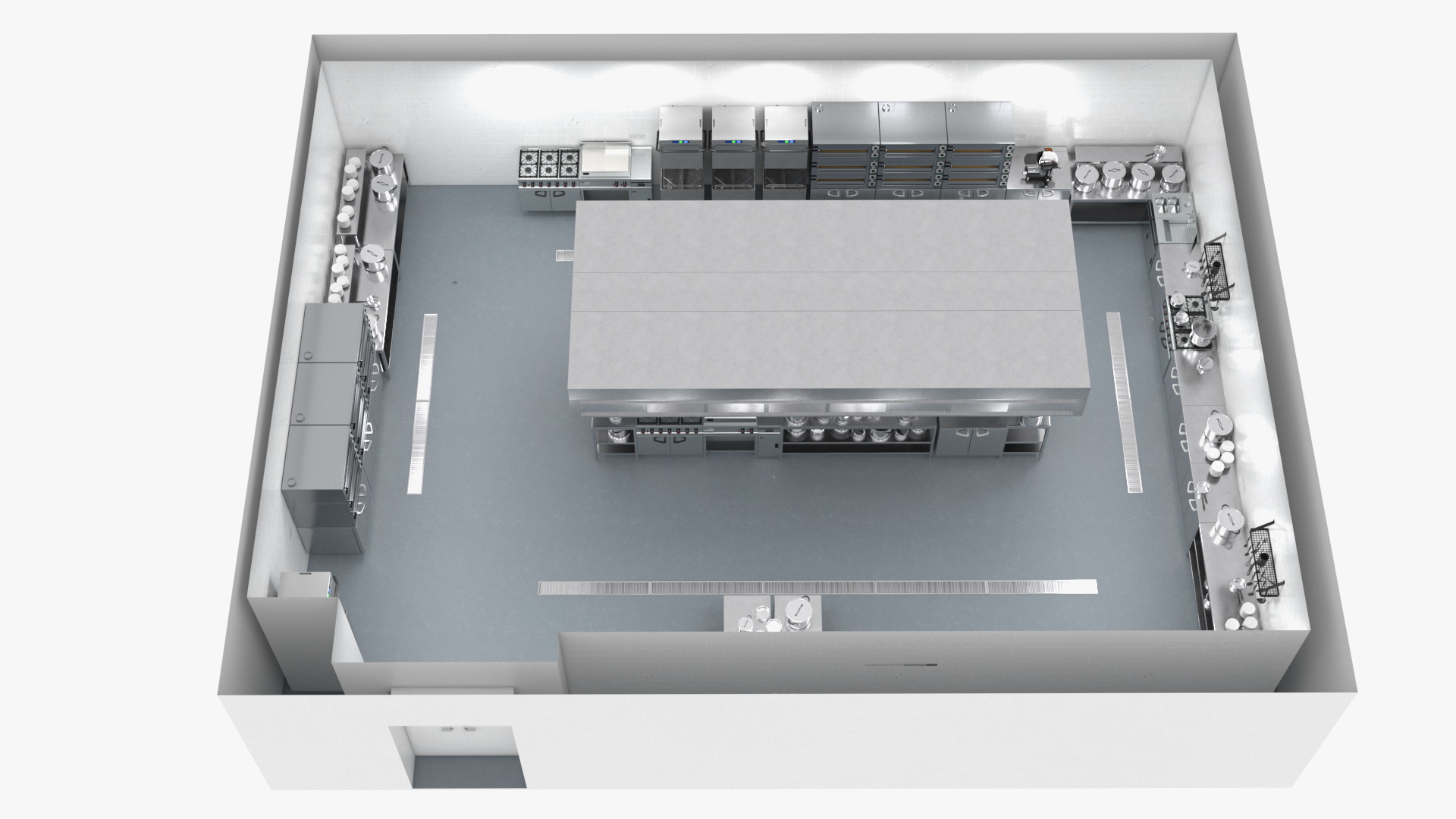 Large Restaurant Kitchen 3D model
