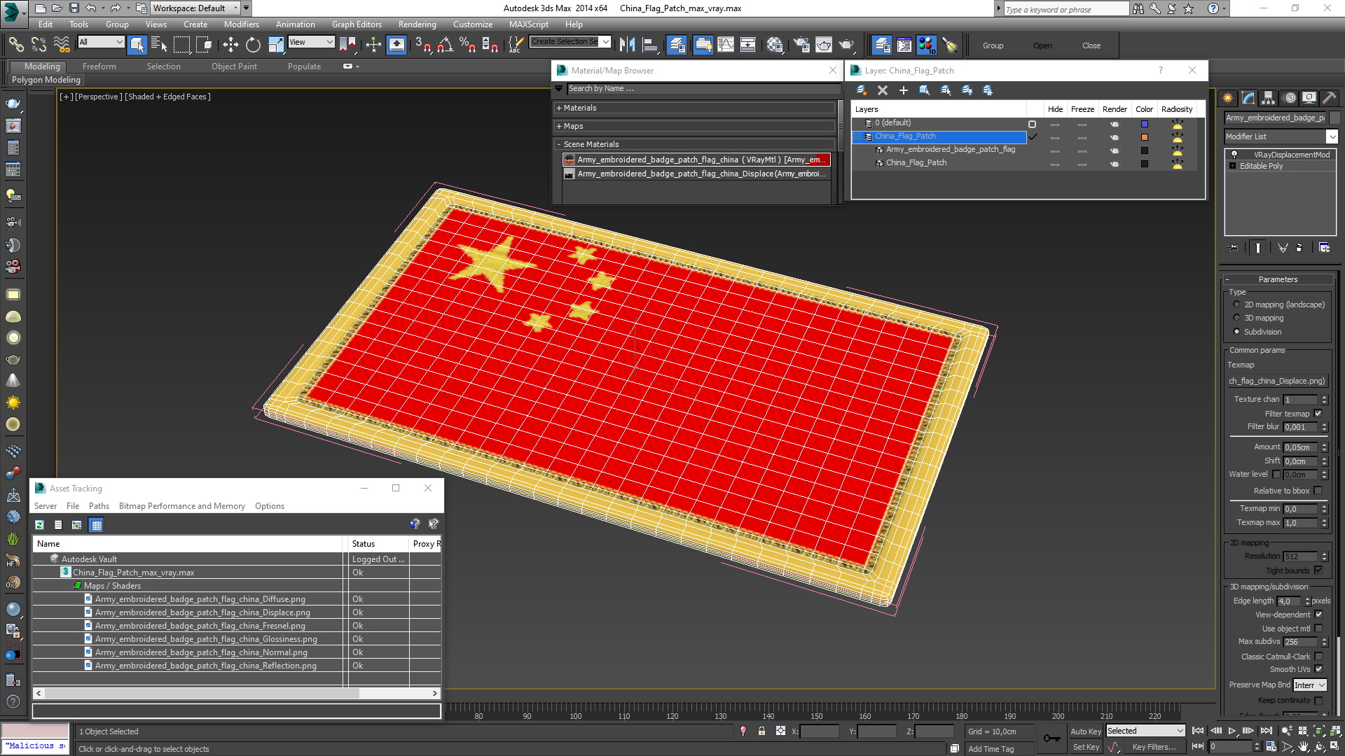 3D China Flag Patch