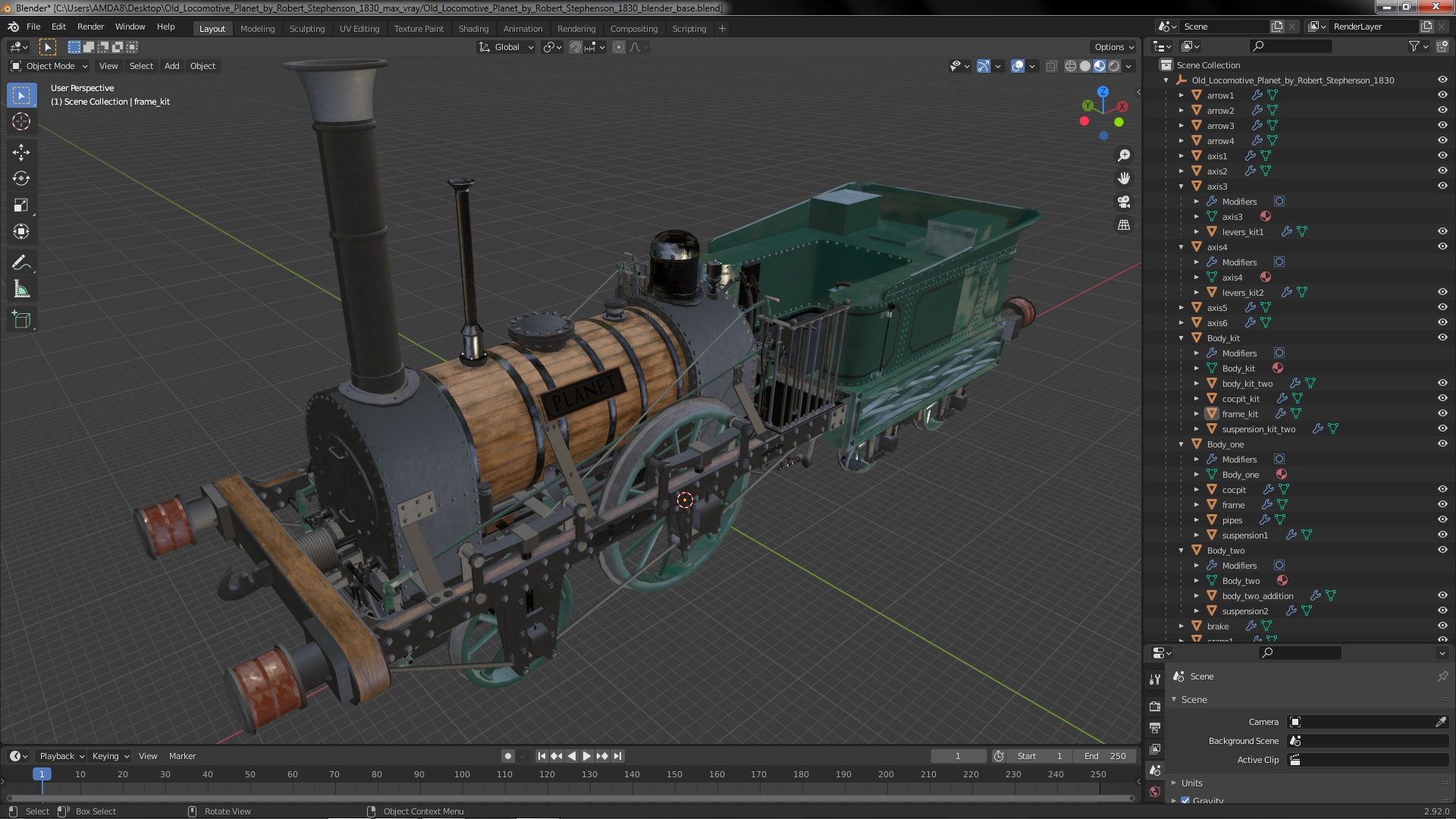 Old Locomotive Planet by Robert Stephenson 1830 3D