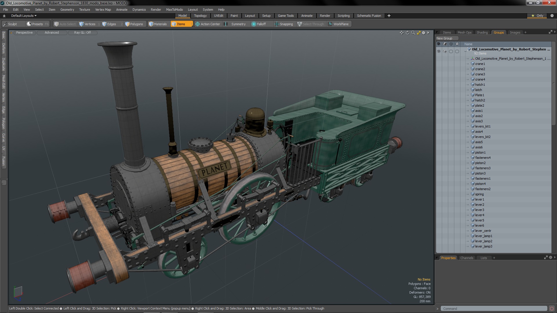 Old Locomotive Planet by Robert Stephenson 1830 3D