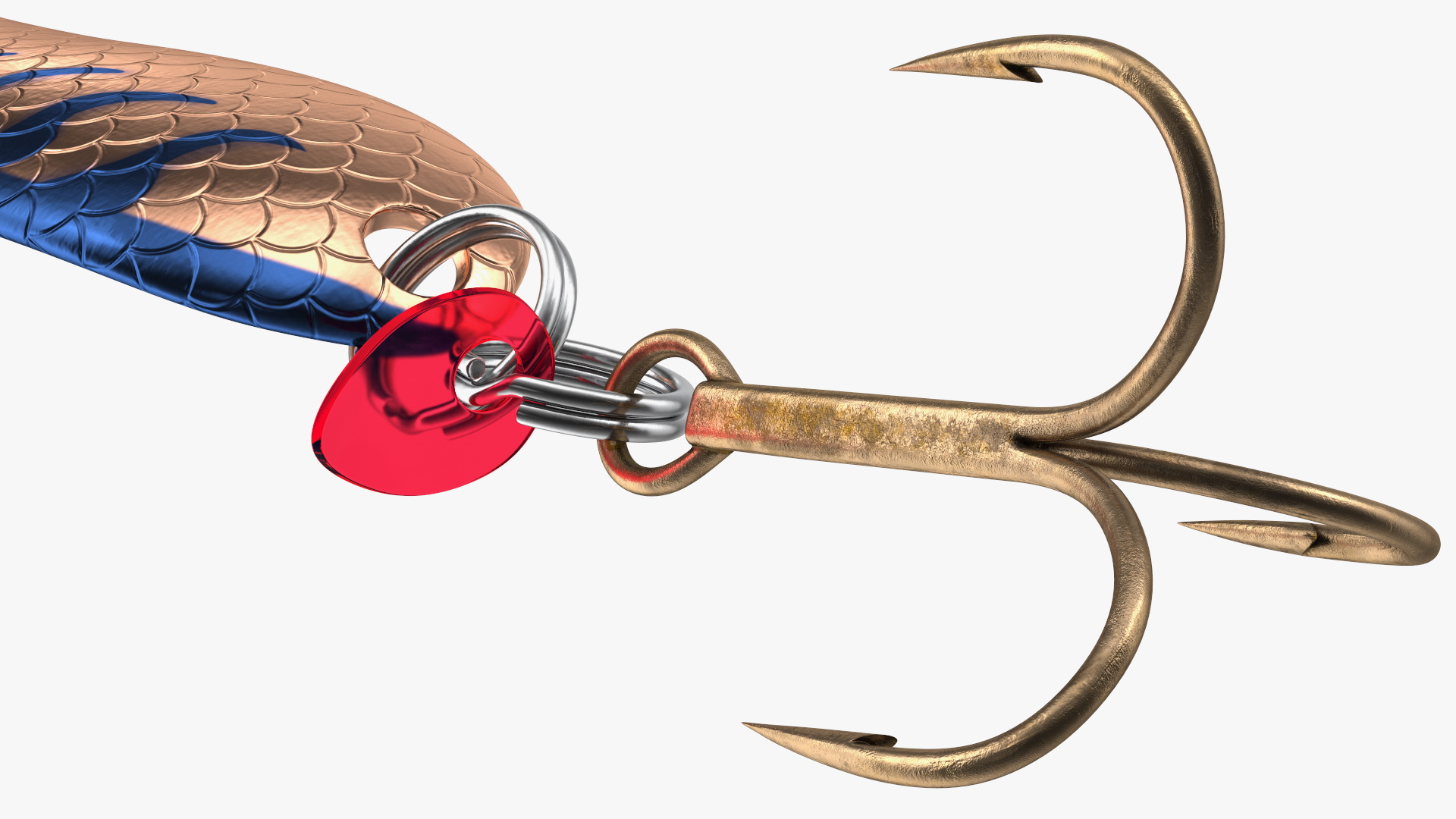 3D Copper Blue Trolling Spoon Lure