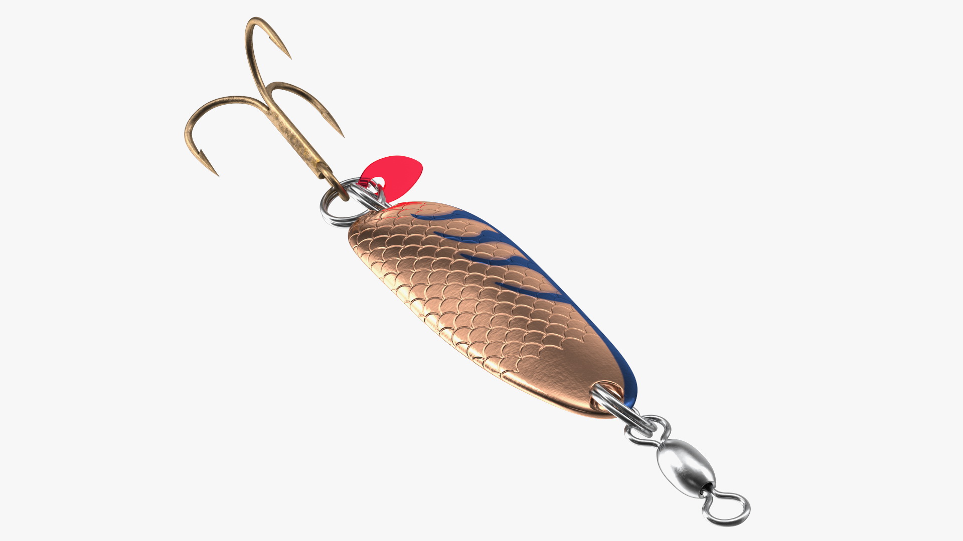 3D Copper Blue Trolling Spoon Lure