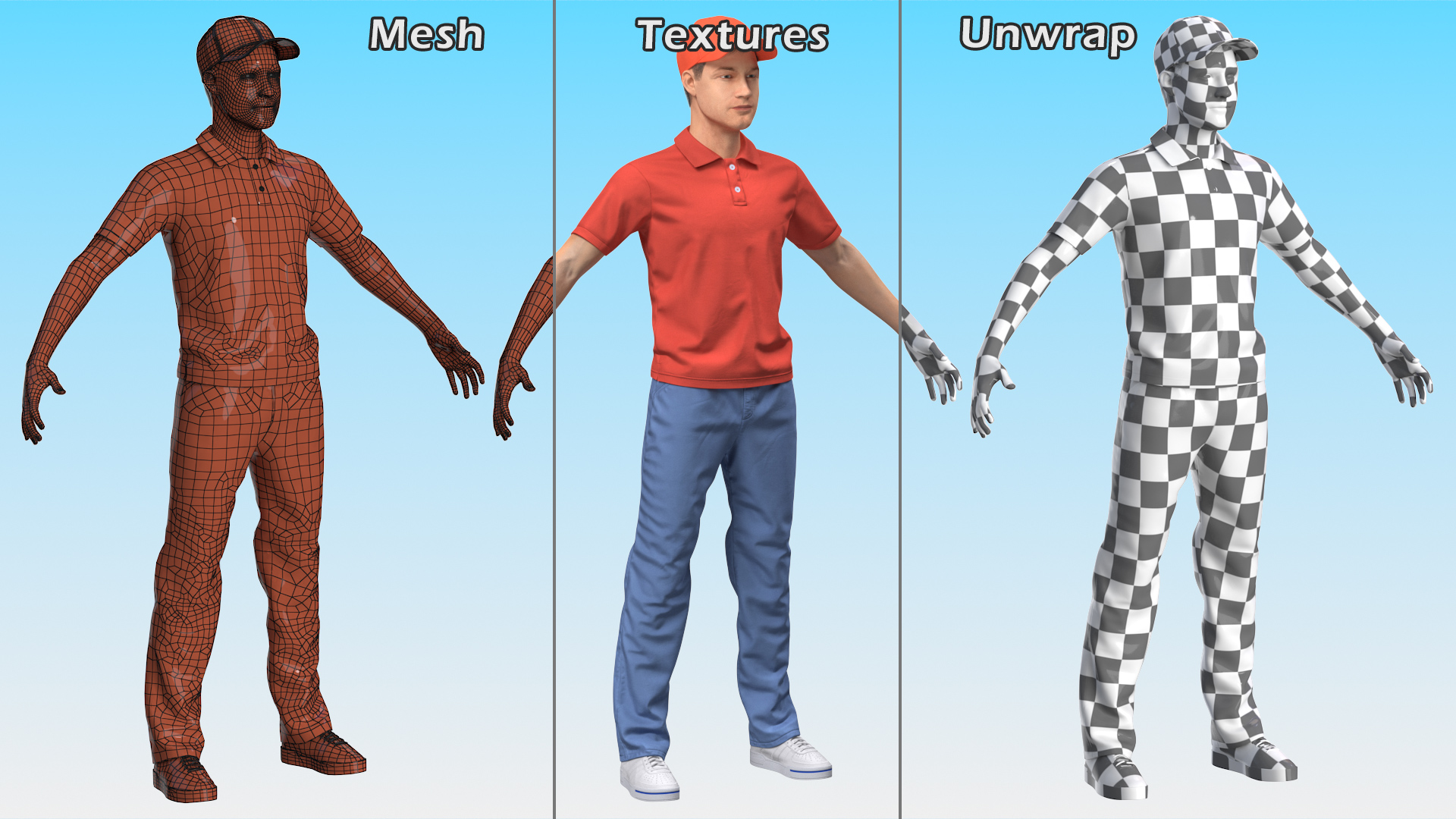 Delivery Service Man Neutral Pose Fur 3D