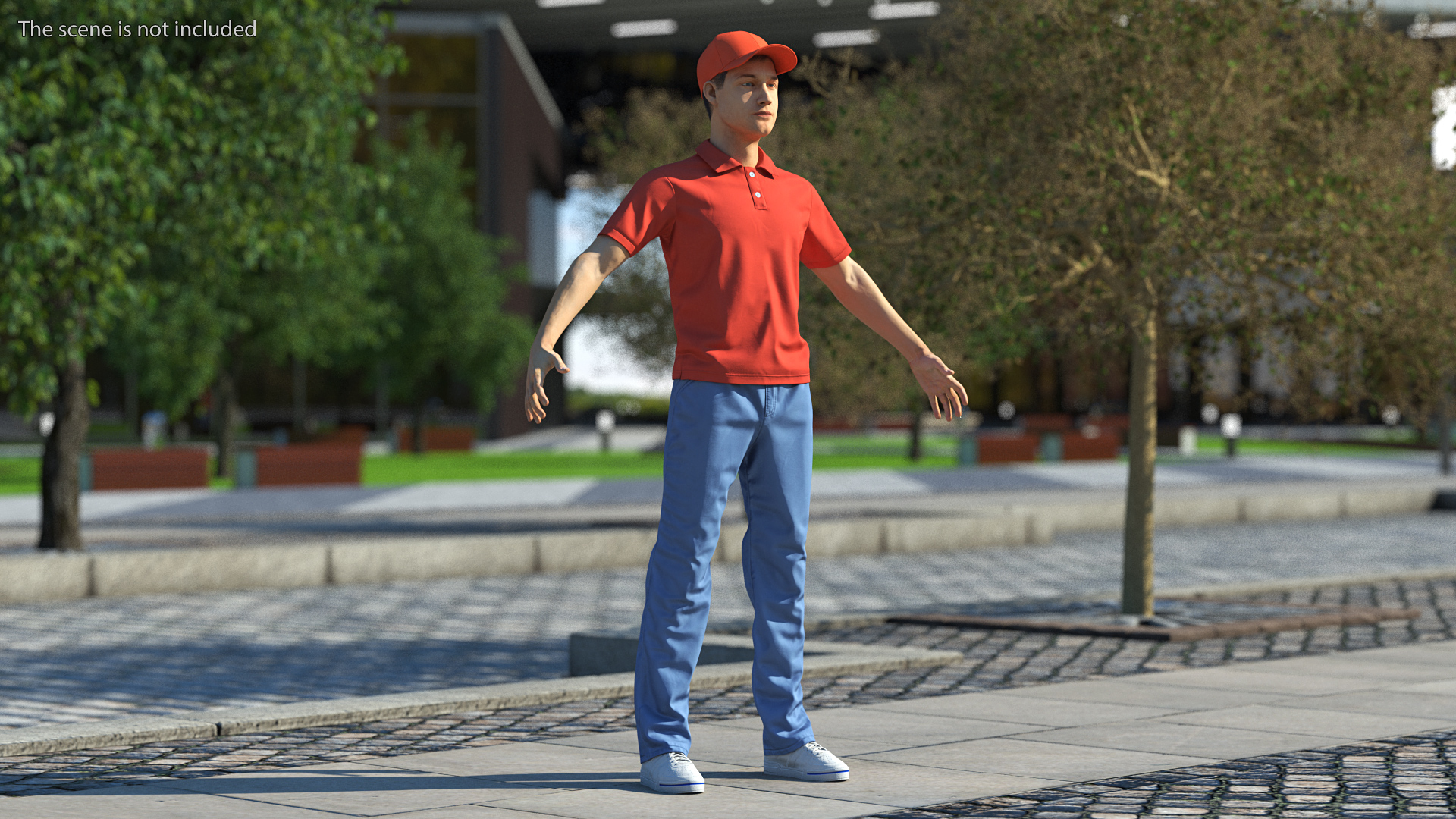 Delivery Service Man Neutral Pose Fur 3D