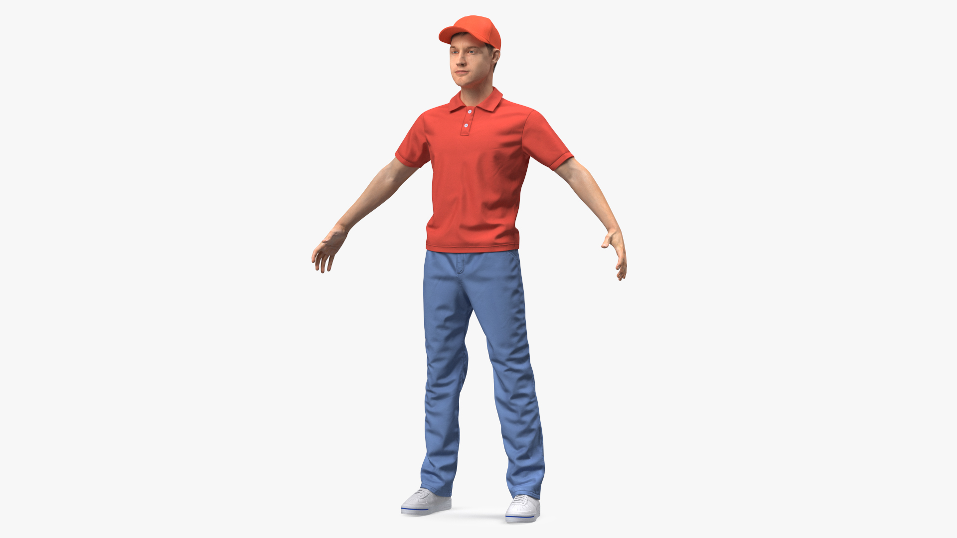 Delivery Service Man Neutral Pose Fur 3D
