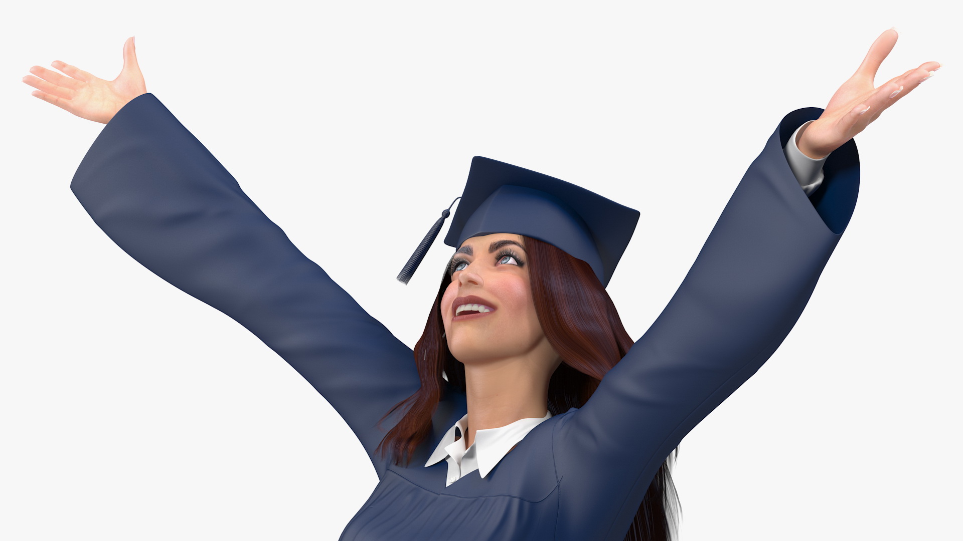 3D model Graduating Student Celebrating Pose