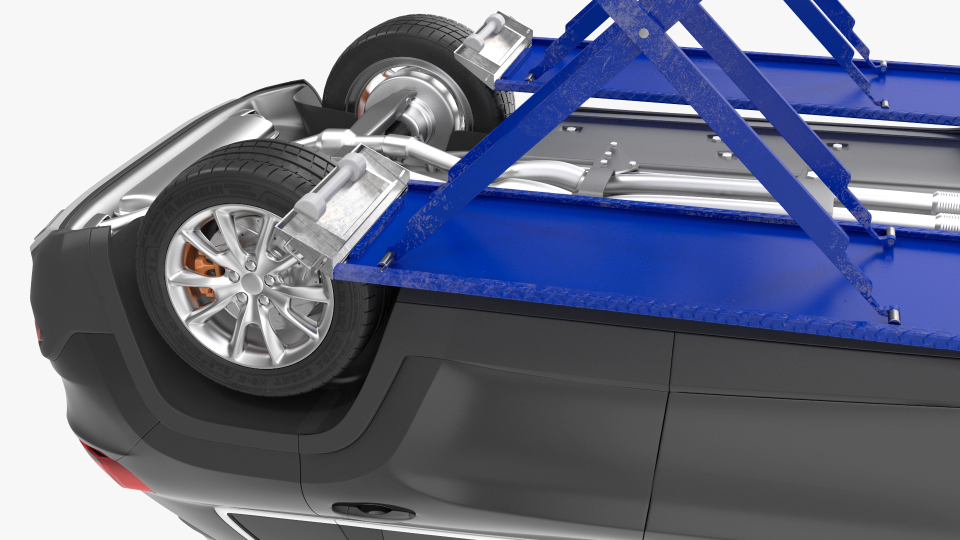 3D Automotive Scissor Lift and SUV Rigged model