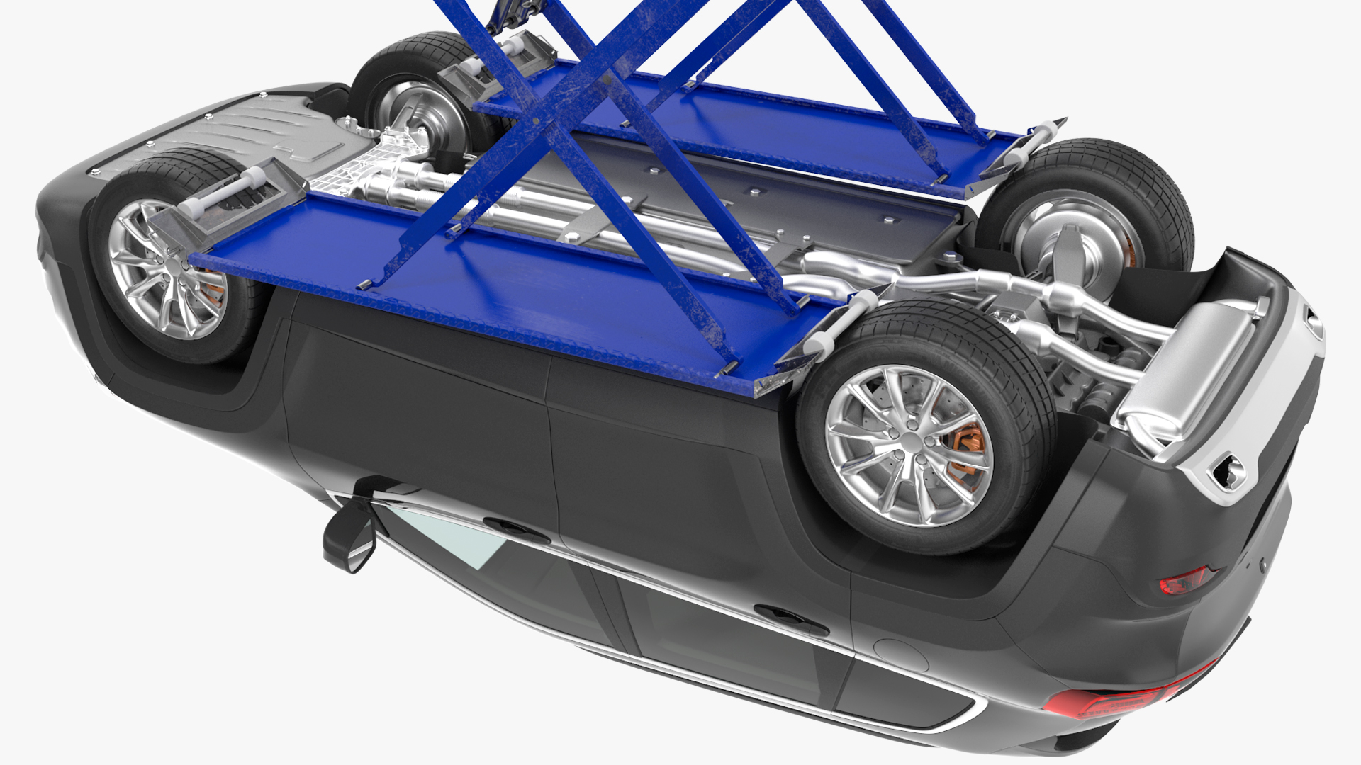 3D Automotive Scissor Lift and SUV Rigged model