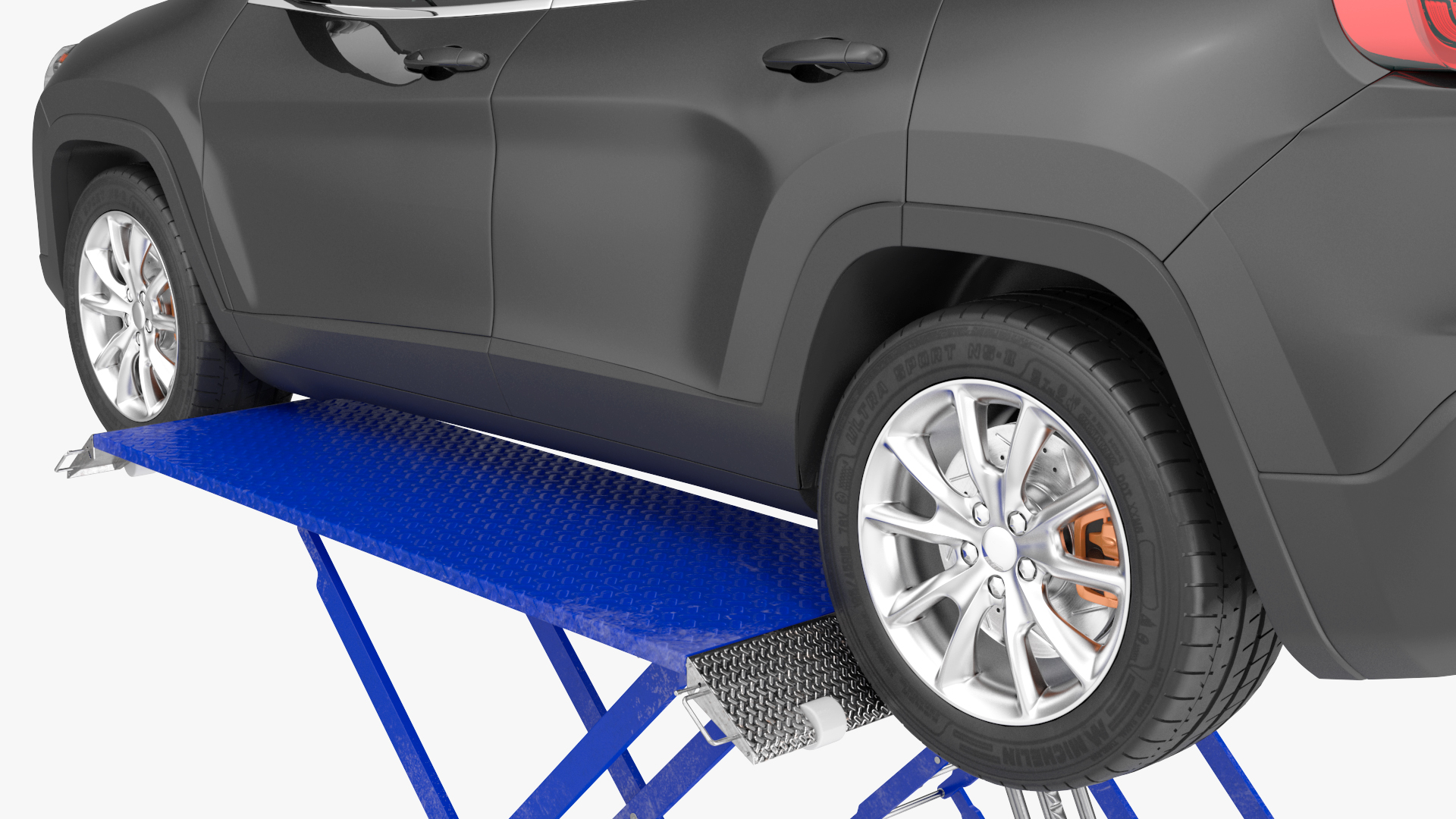 3D Automotive Scissor Lift and SUV Rigged model