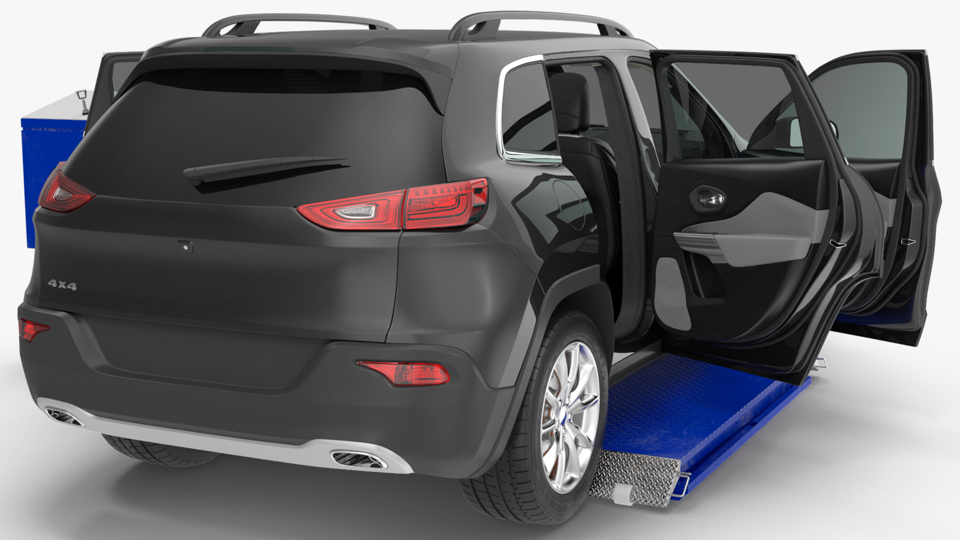 3D Automotive Scissor Lift and SUV Rigged model