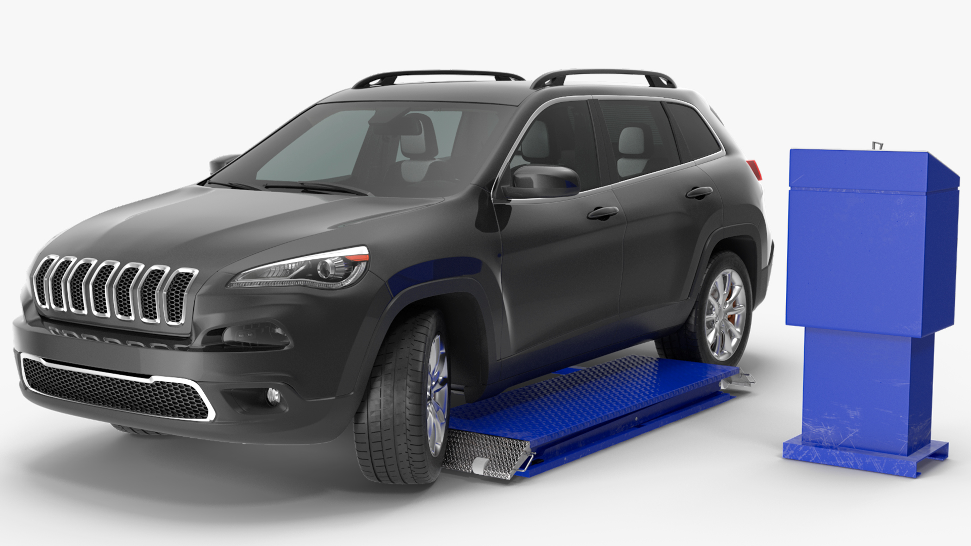 3D Automotive Scissor Lift and SUV Rigged model