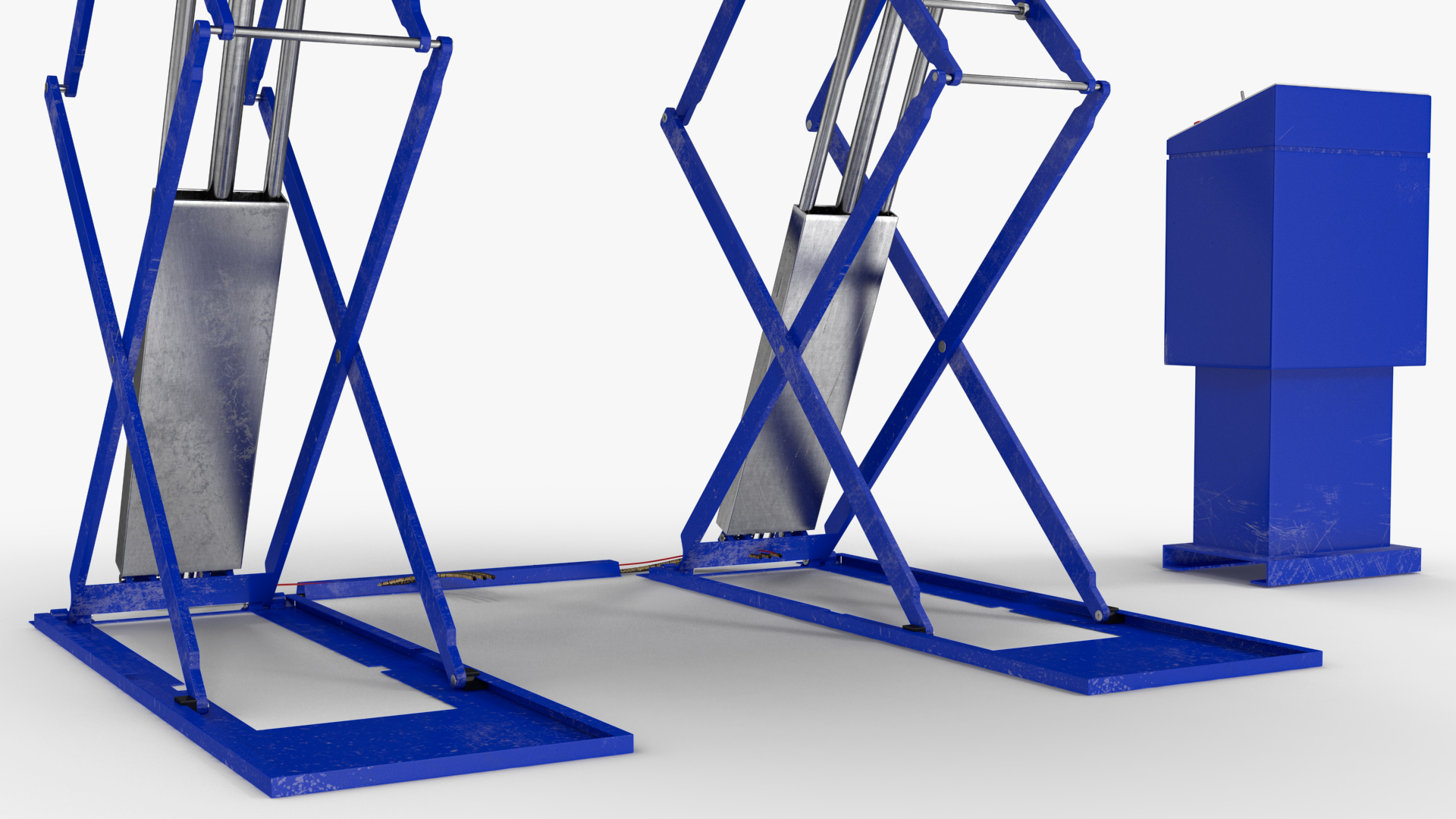 3D Automotive Scissor Lift and SUV Rigged model