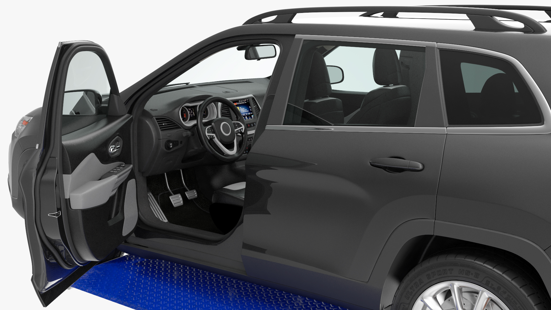 3D Automotive Scissor Lift and SUV Rigged model