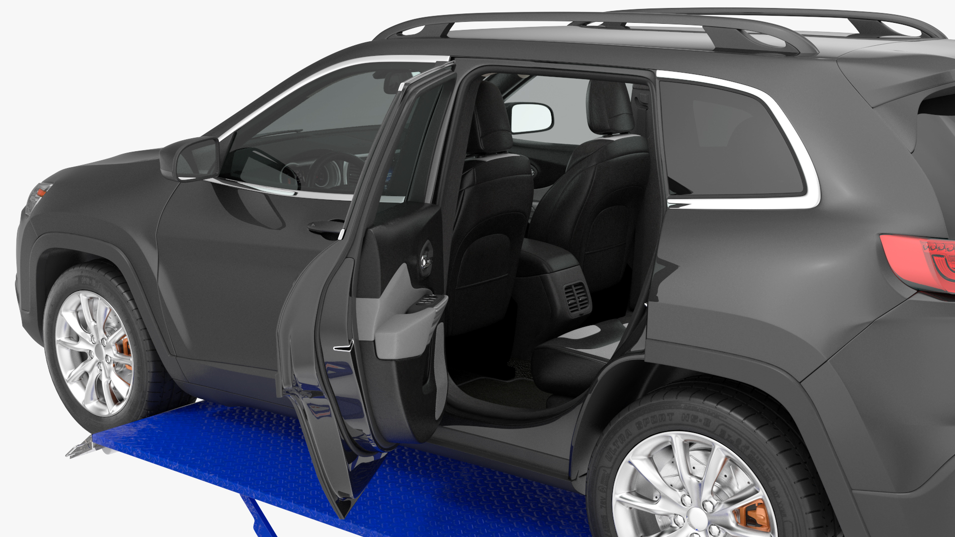 3D Automotive Scissor Lift and SUV Rigged model