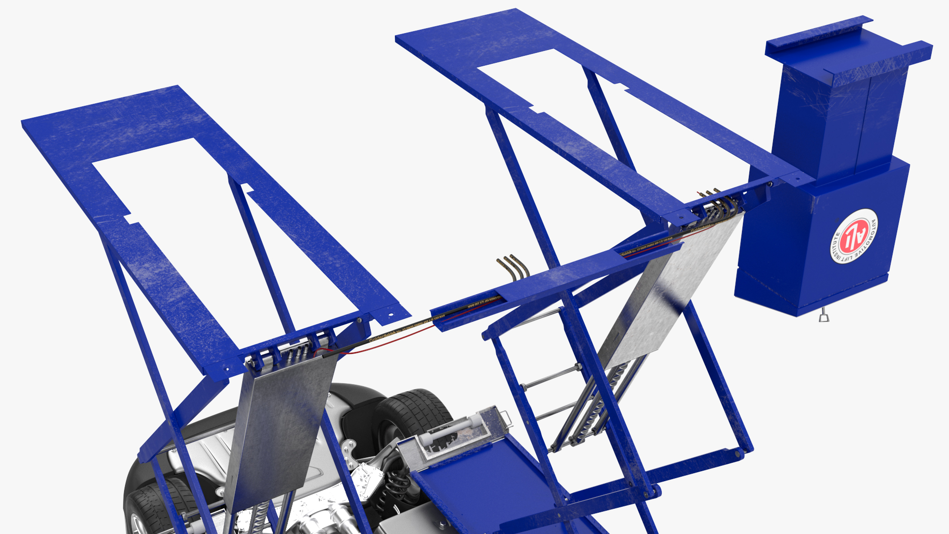3D Automotive Scissor Lift and SUV Rigged model
