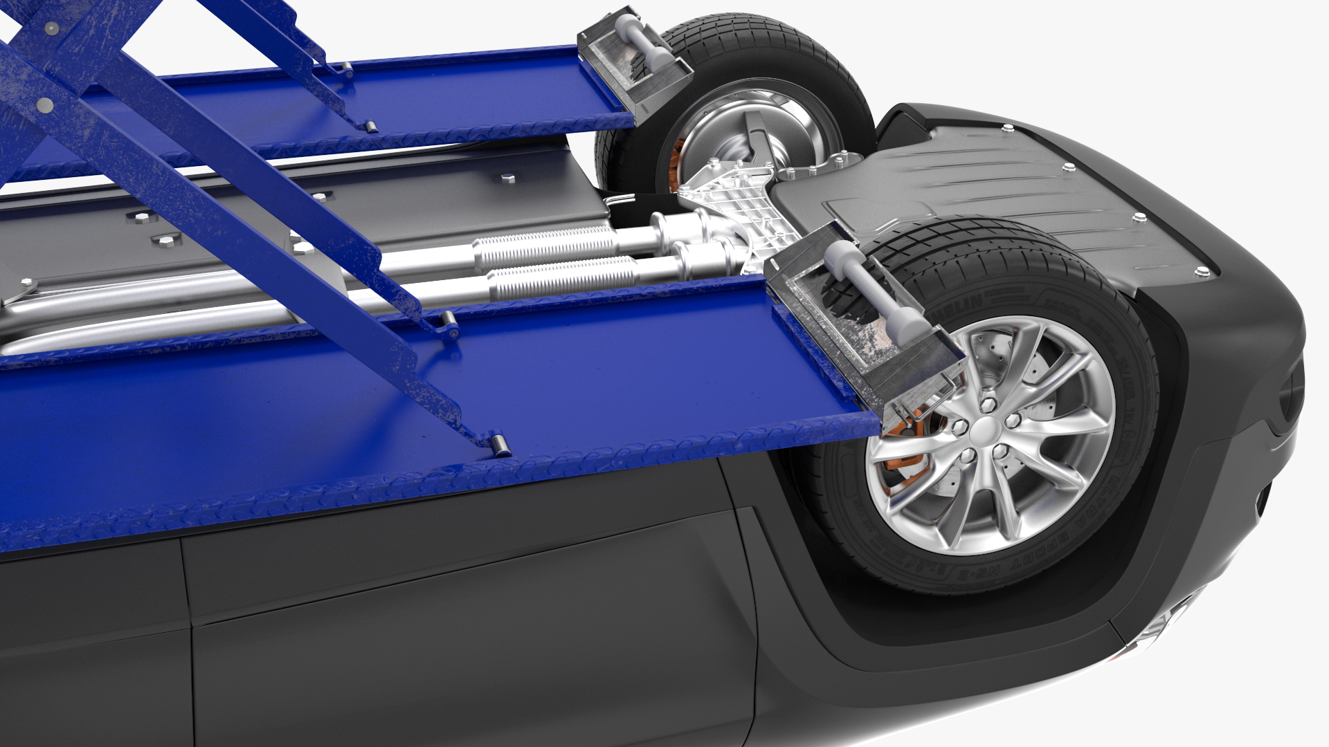 3D Automotive Scissor Lift and SUV Rigged model