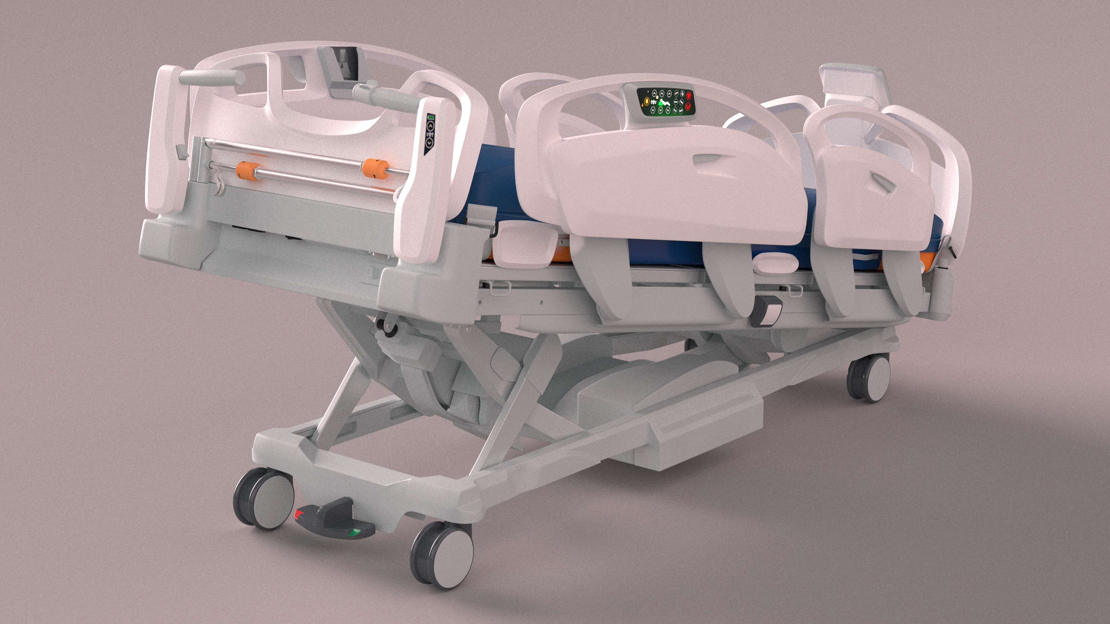 Smart Hospital Bed Rigged for Maya 3D model
