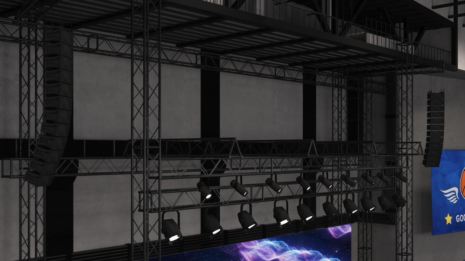 Sport Basketball Arena Indoor Interior - view 9