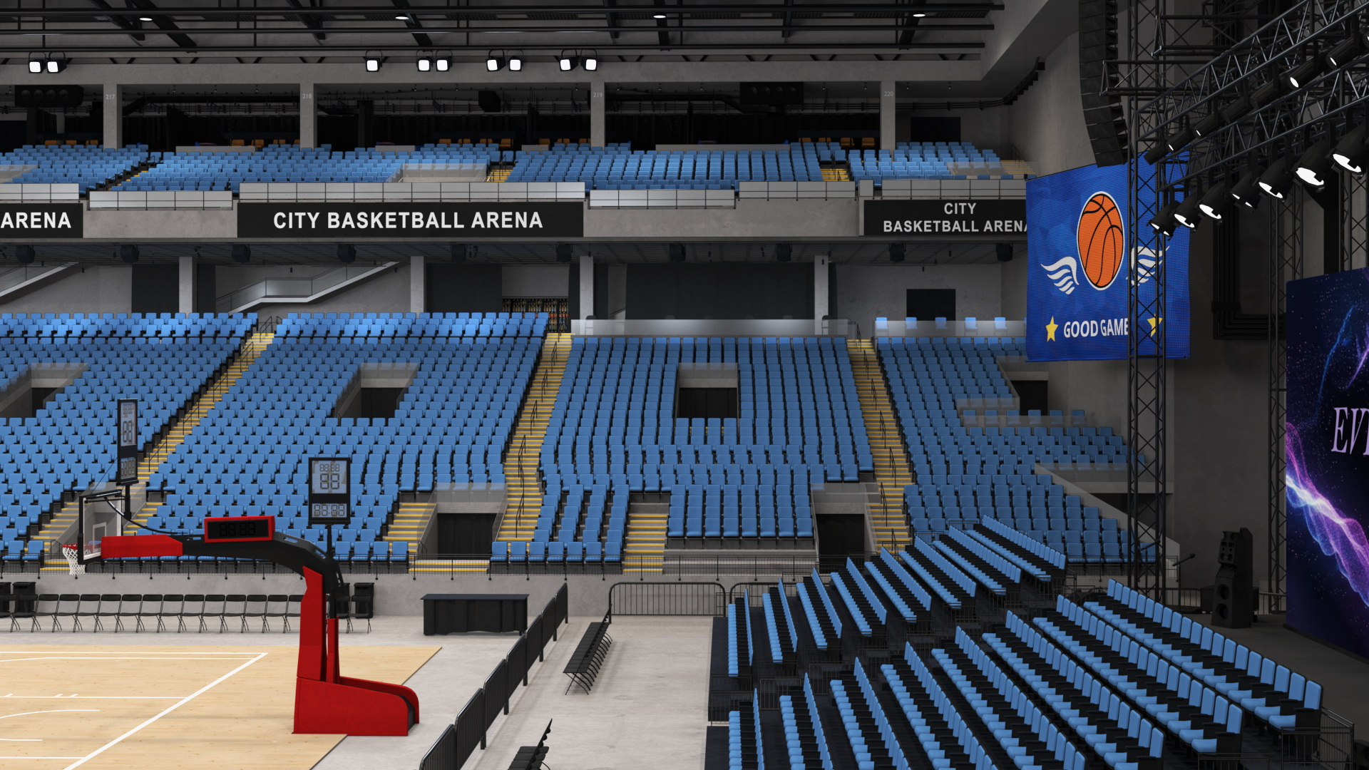 Sport Basketball Arena Indoor Interior - view 5