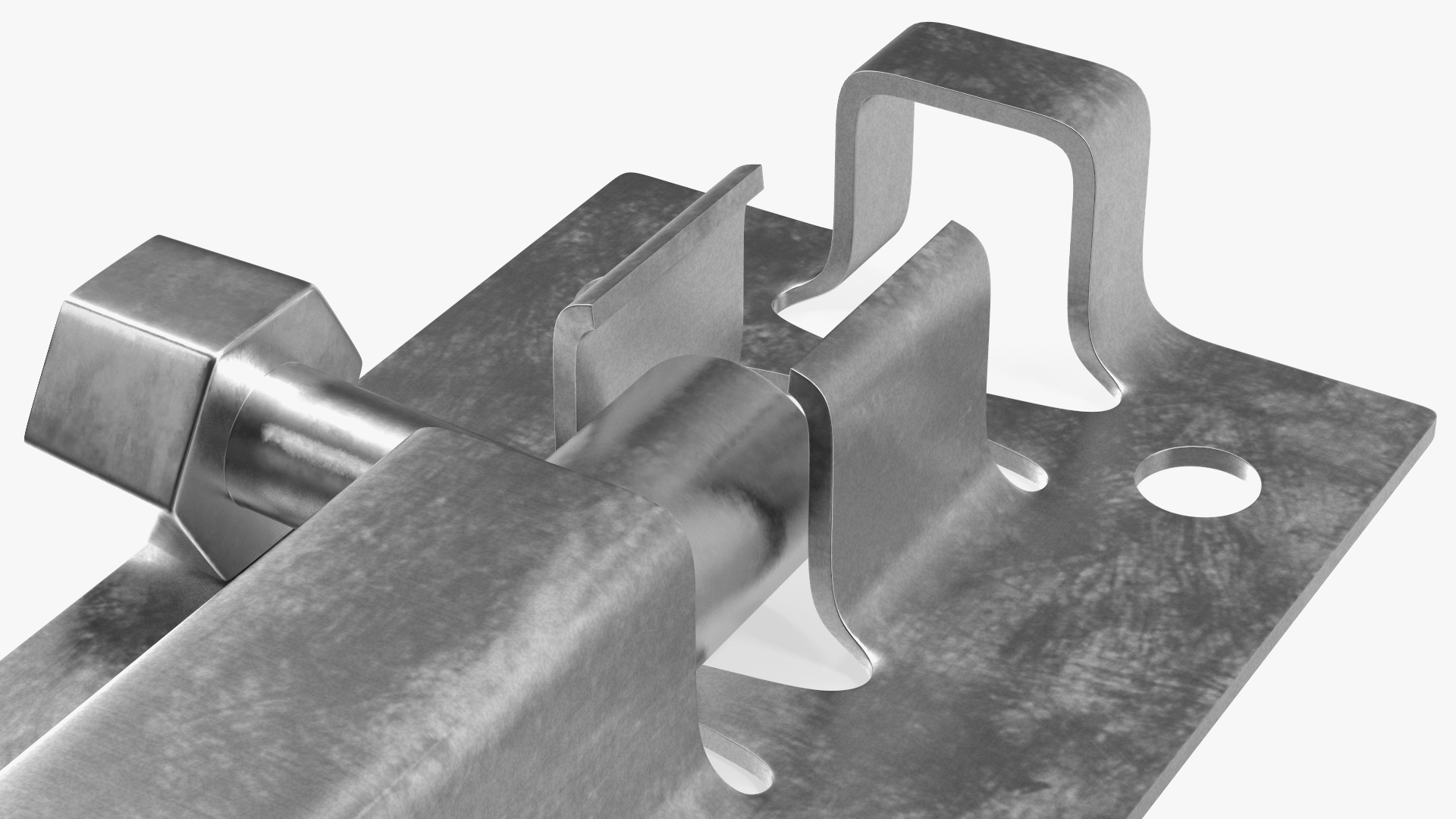 3D model Chrome Door Latch Sliding Lock