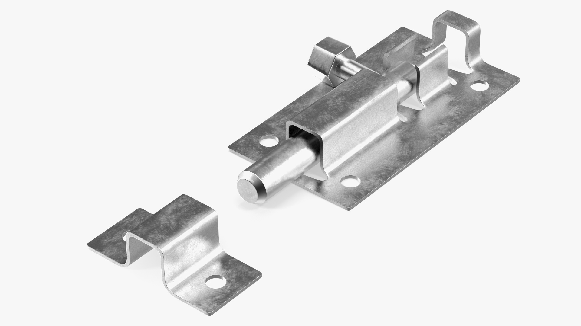 3D model Chrome Door Latch Sliding Lock