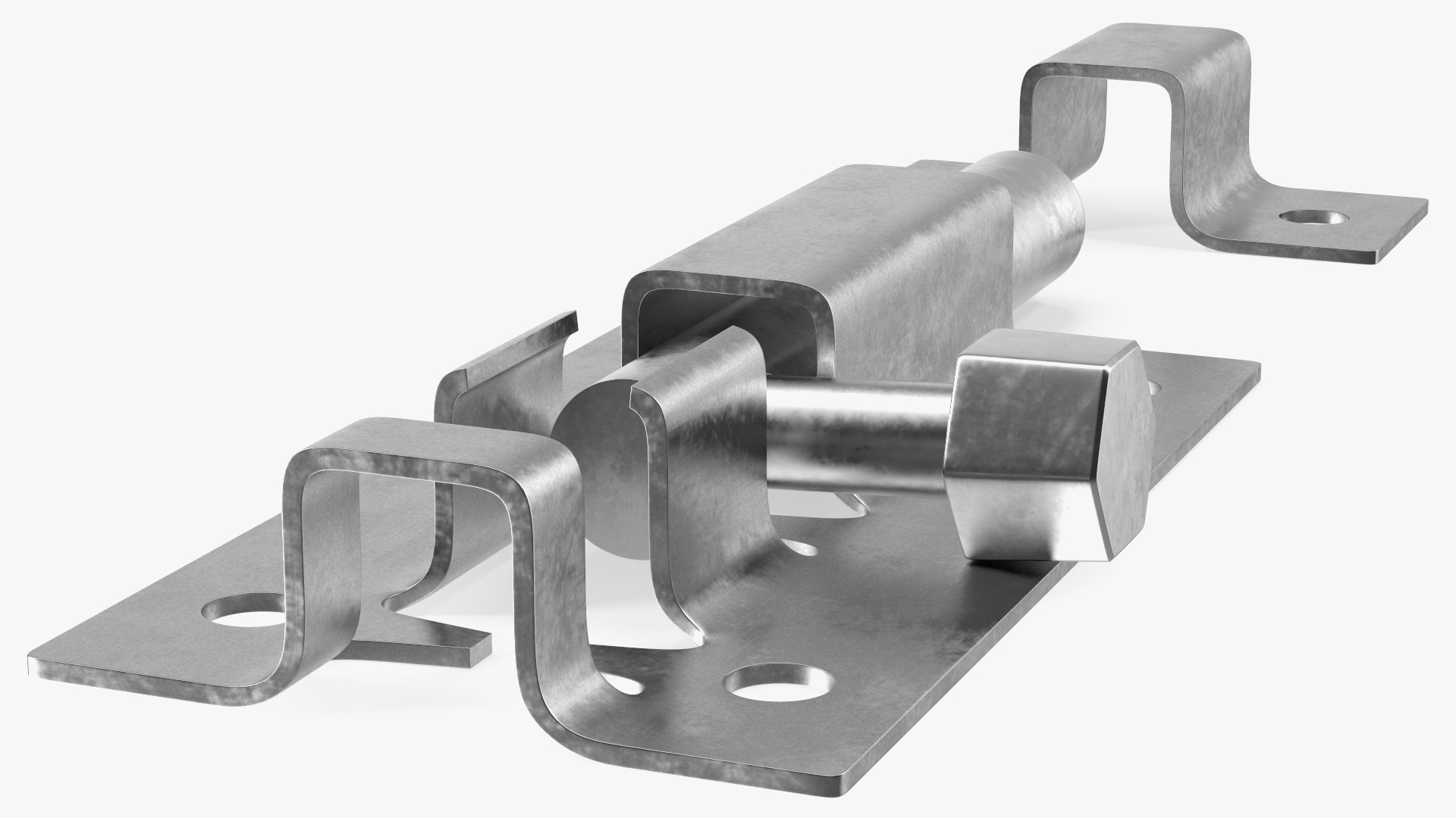 3D model Chrome Door Latch Sliding Lock