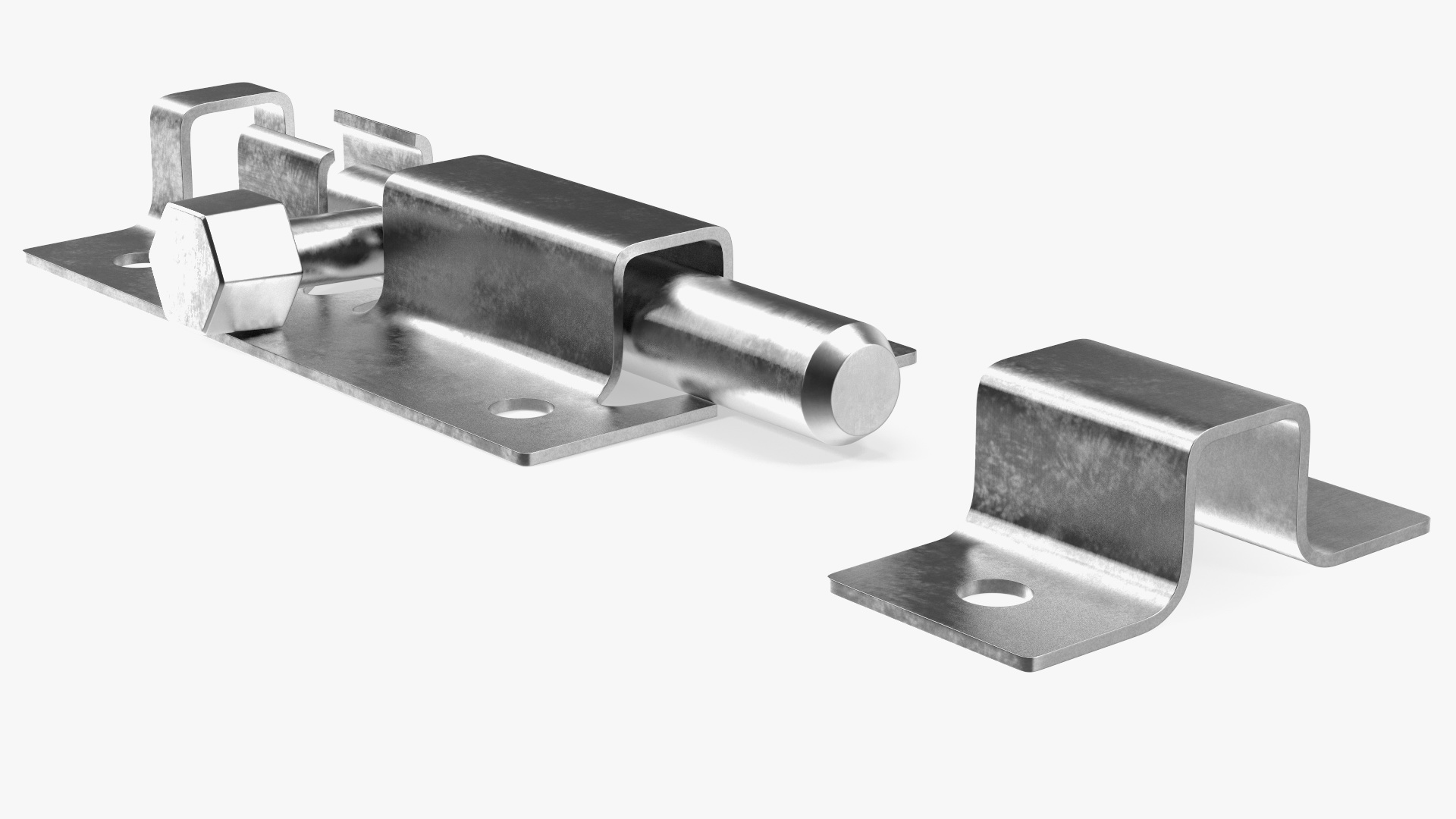 3D model Chrome Door Latch Sliding Lock