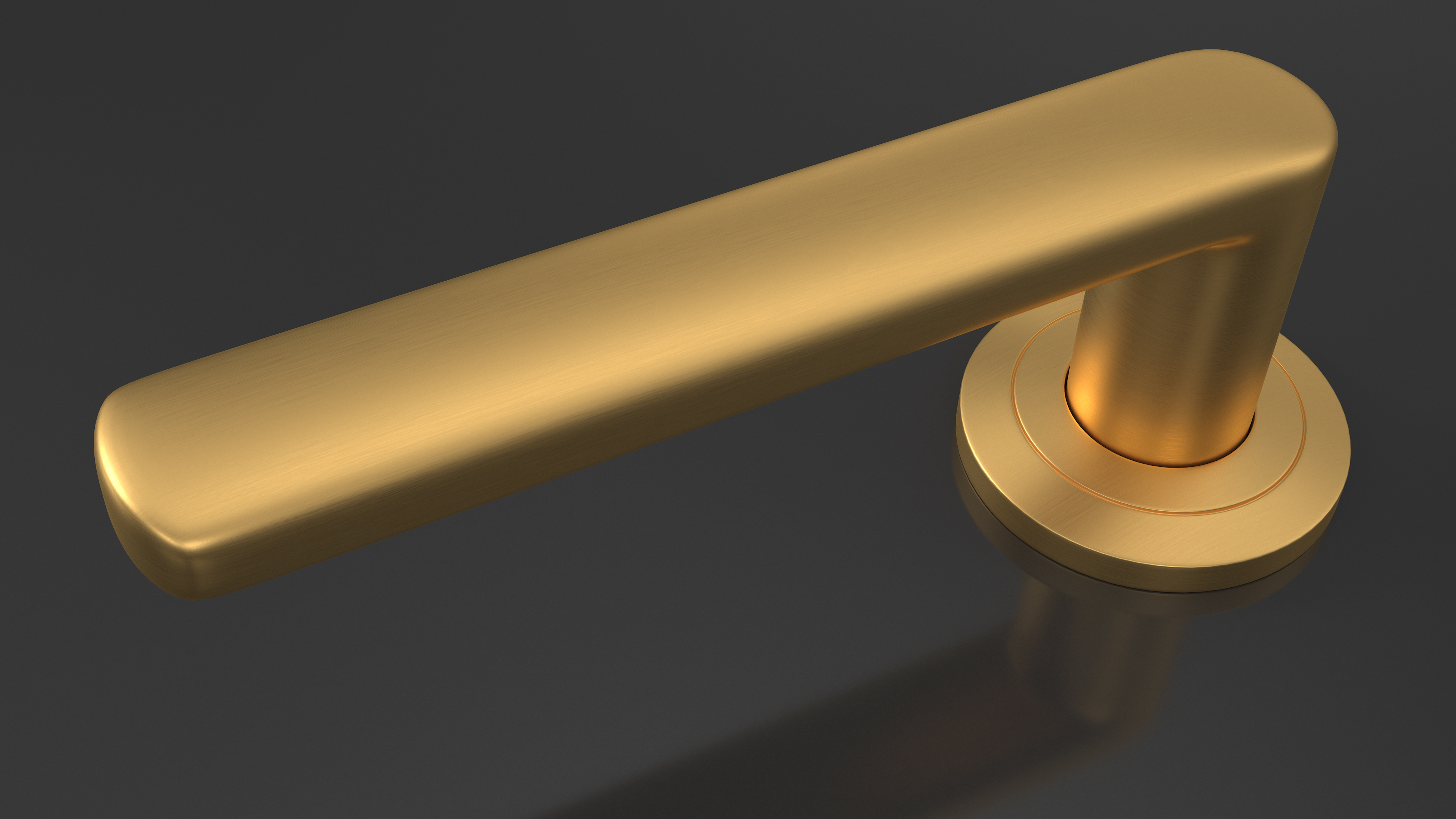 3D Gold Straight Door Handles