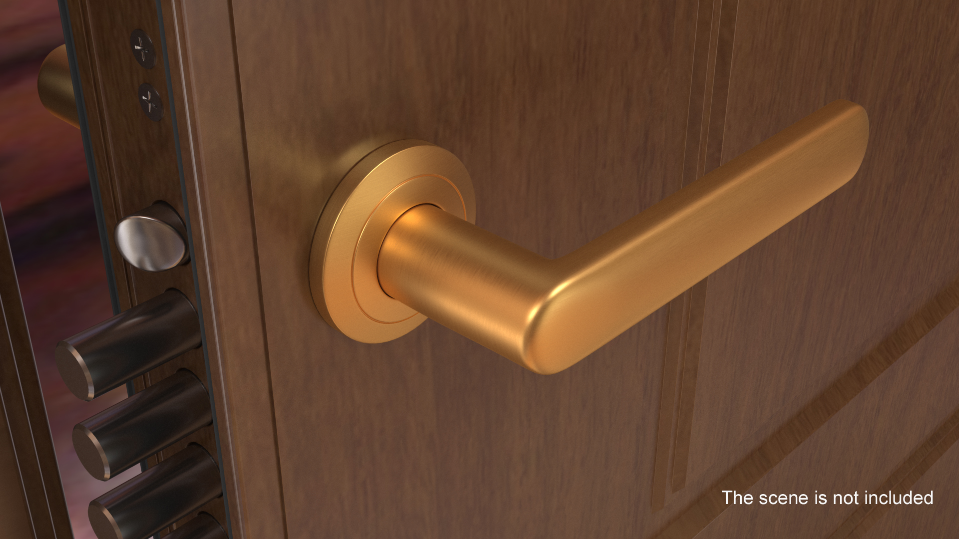 3D Gold Straight Door Handles