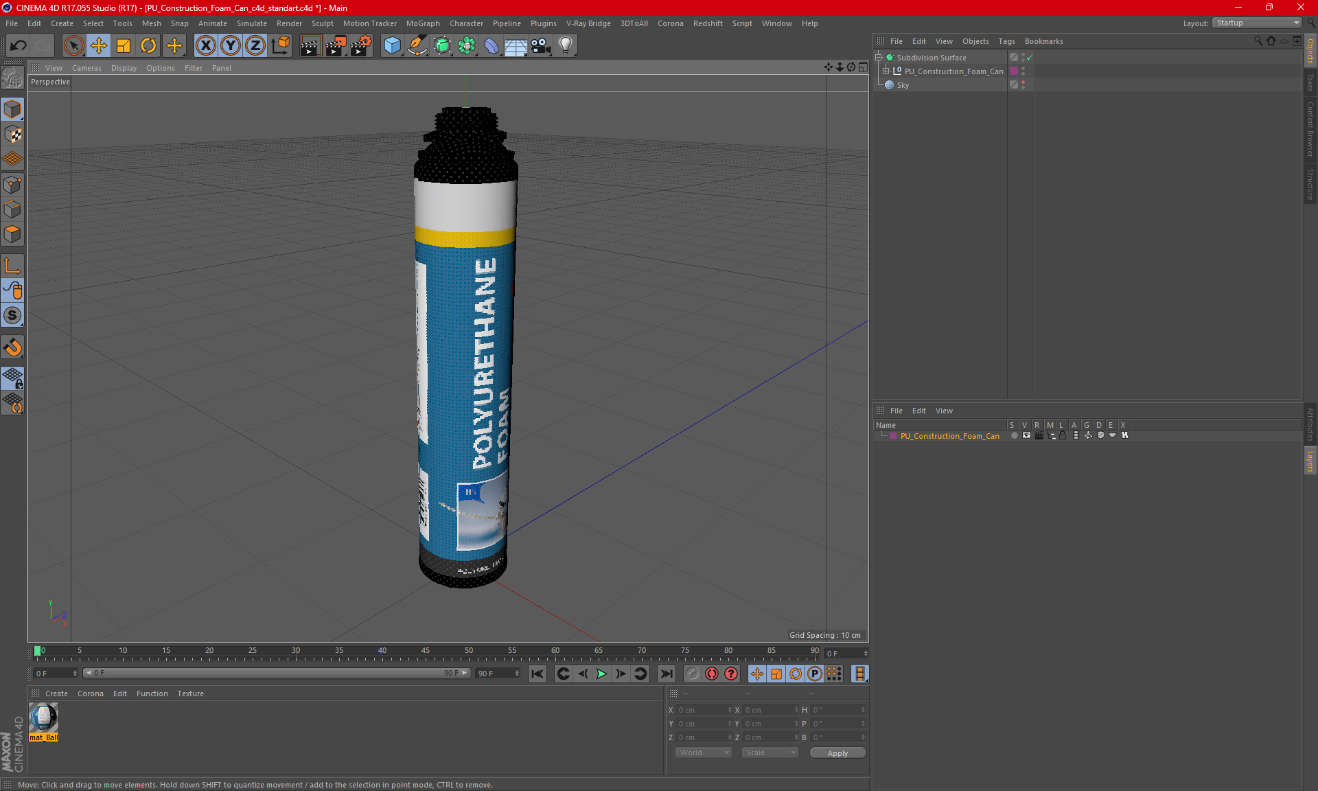 PU Construction Foam Can 3D model