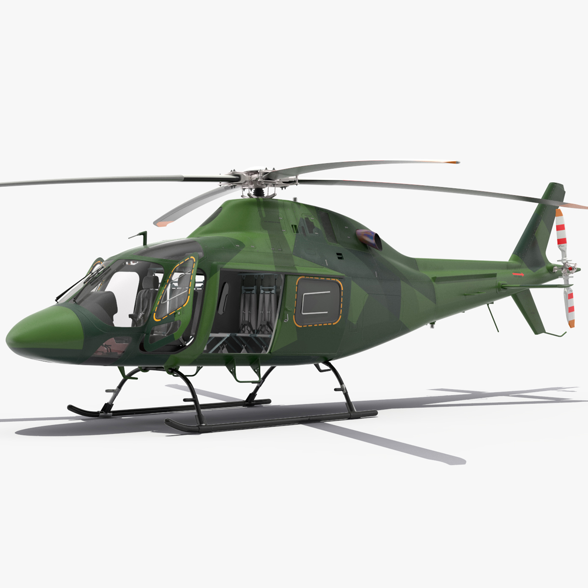 Army Helicopter AgustaWestland AW119 Rigged for Cinema 4D 3D