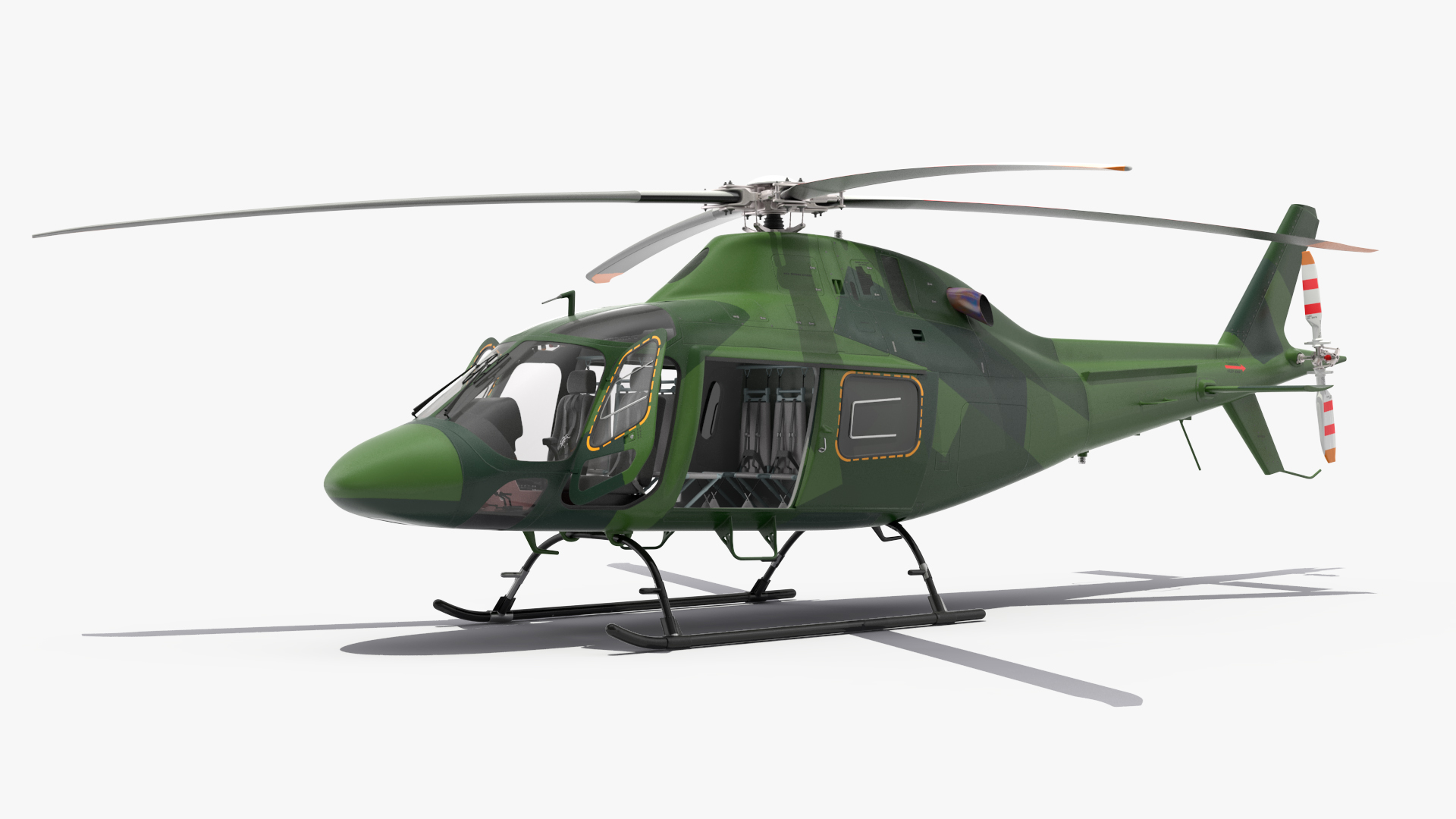 Army Helicopter AgustaWestland AW119 Rigged for Cinema 4D 3D