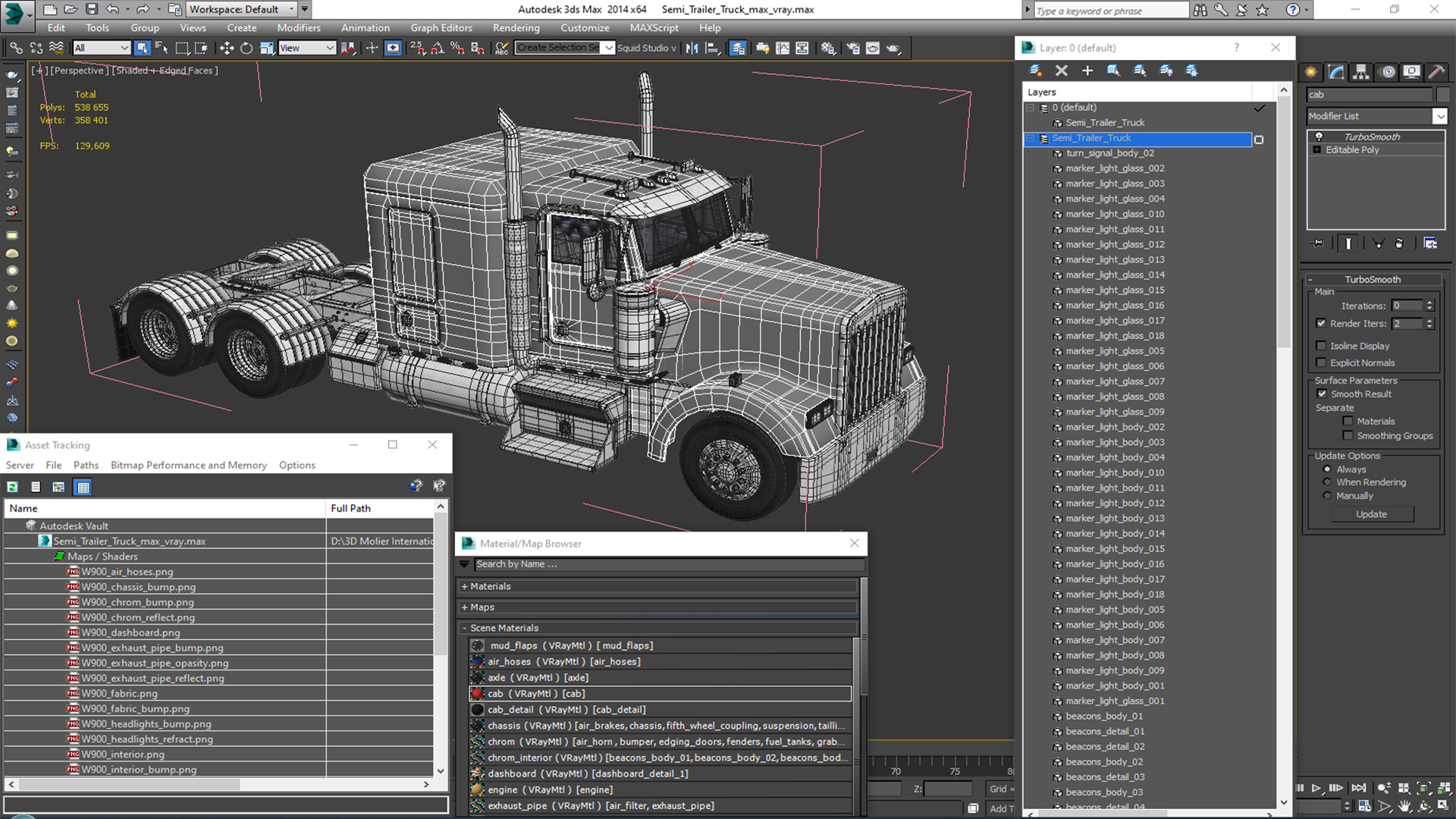 3D Semi Trailer Truck model