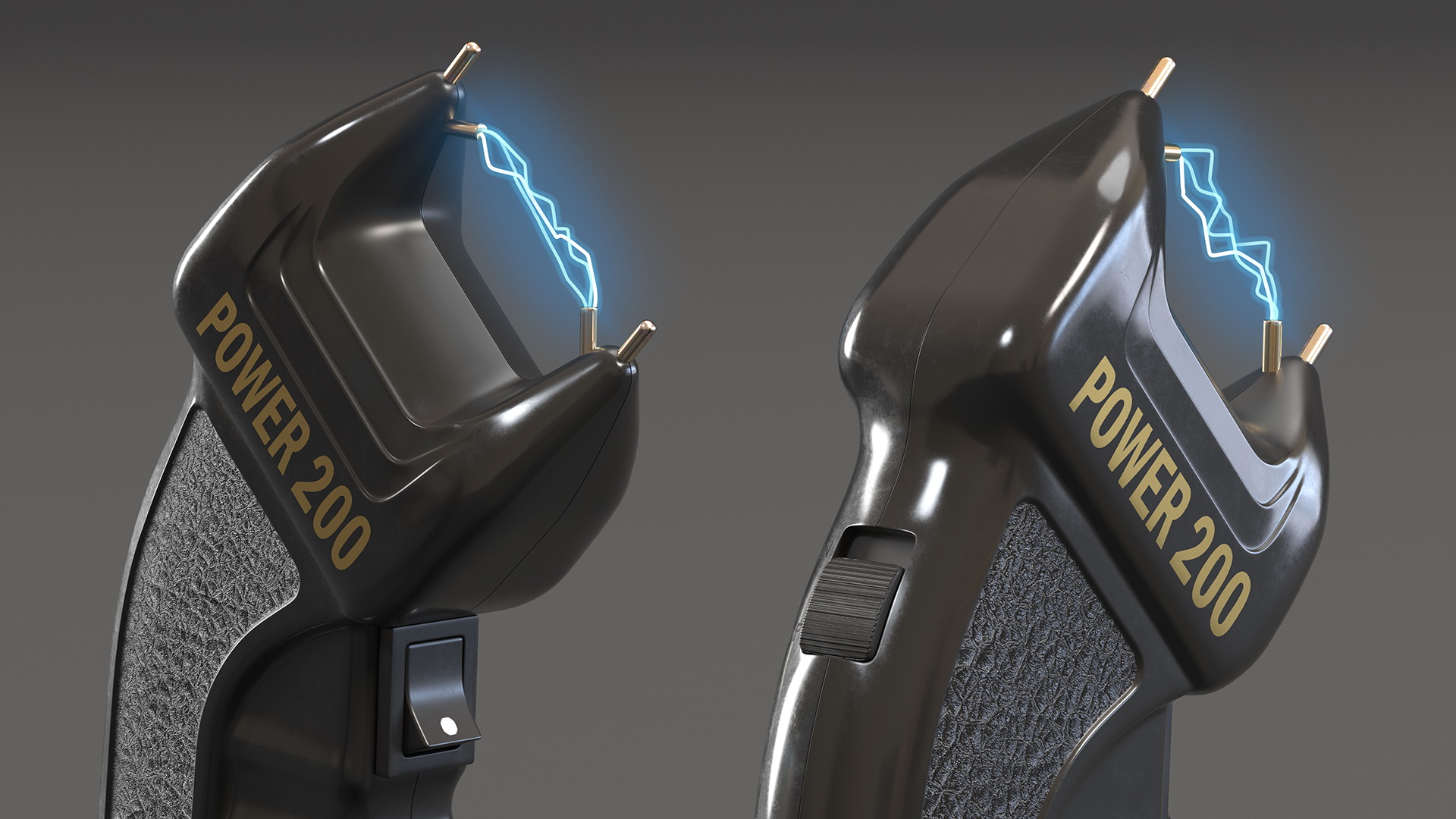 3D model Stun Gun Power 200 with Electrical Charge Fur